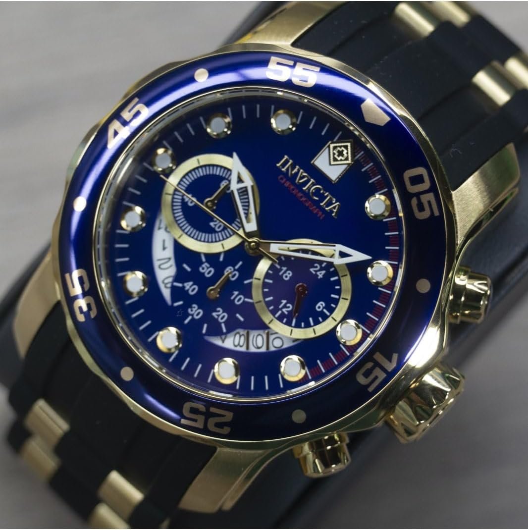 Invicta Men's 6983 Pro Diver Collection Chronograph Blue Dial Black Polyurethane Watch - Image 8