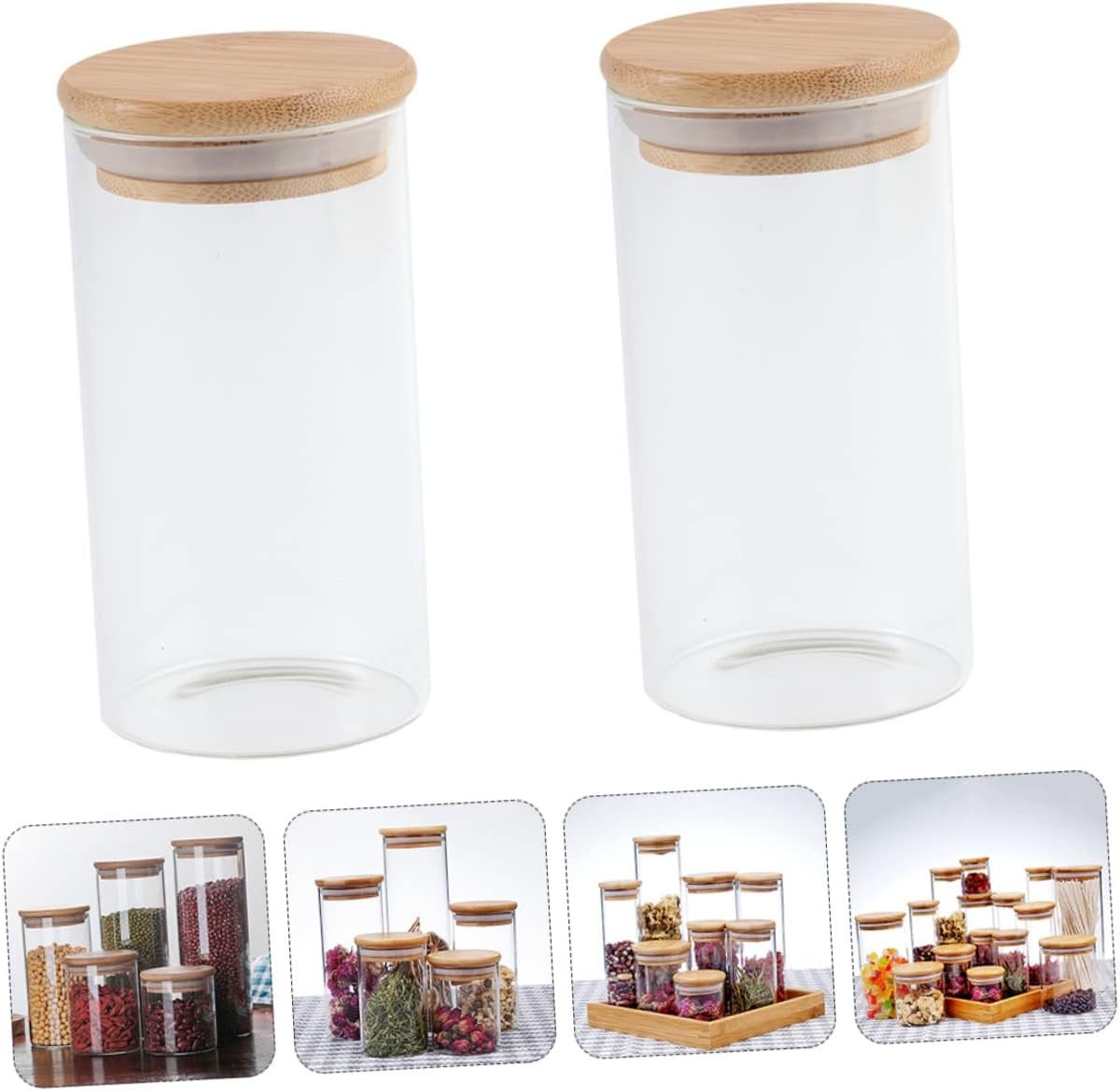 Luxshiny Glass Sealed Jar Set 350ml Storage Jars Clamp Lids for Airtight Storage of Cereals Tea Nuts - Image 9