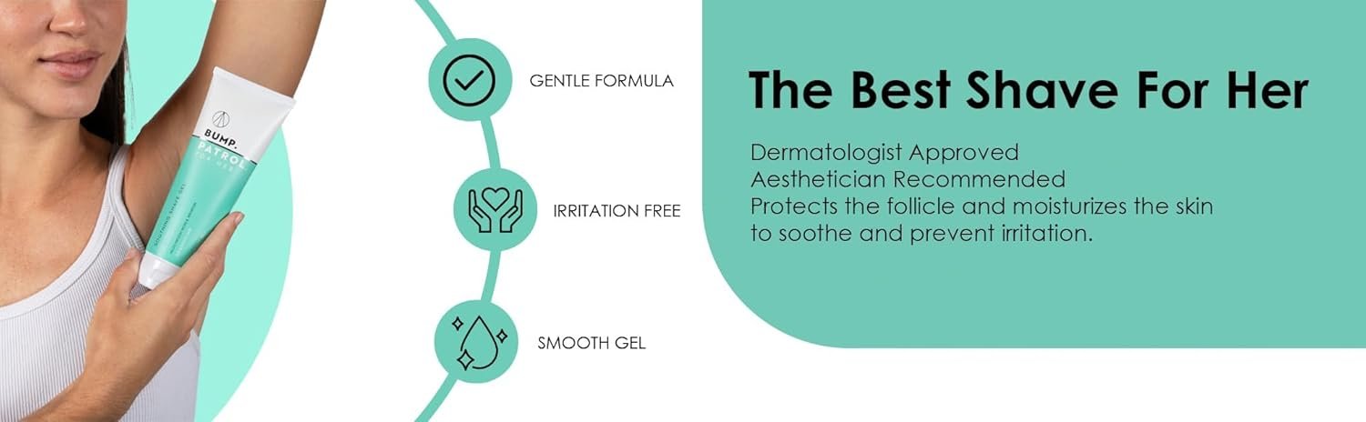 Bump Patrol For Her Soothing Shave Gel for Women - Prevents Razor Burn & Razor Bumps, Soothing Aloe Vera & Menthol for Bikini Area, Underarms, & Legs, Sensitive Skin - Rose & Lavender Scent - 6 Fl Oz - Image 8