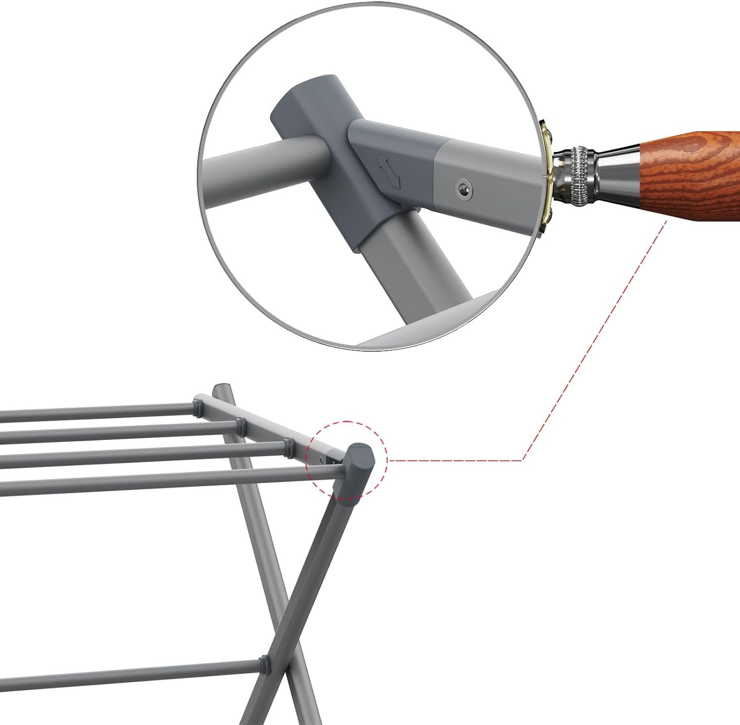 Drying Rack for Laundry, Foldable Clothes Drying Rack, Small Collapsible Dry Rack for Clothes, Use for Indoor & Outdoor Drying Clothes, 40"x29"x14.5" (Grey) - Image 5