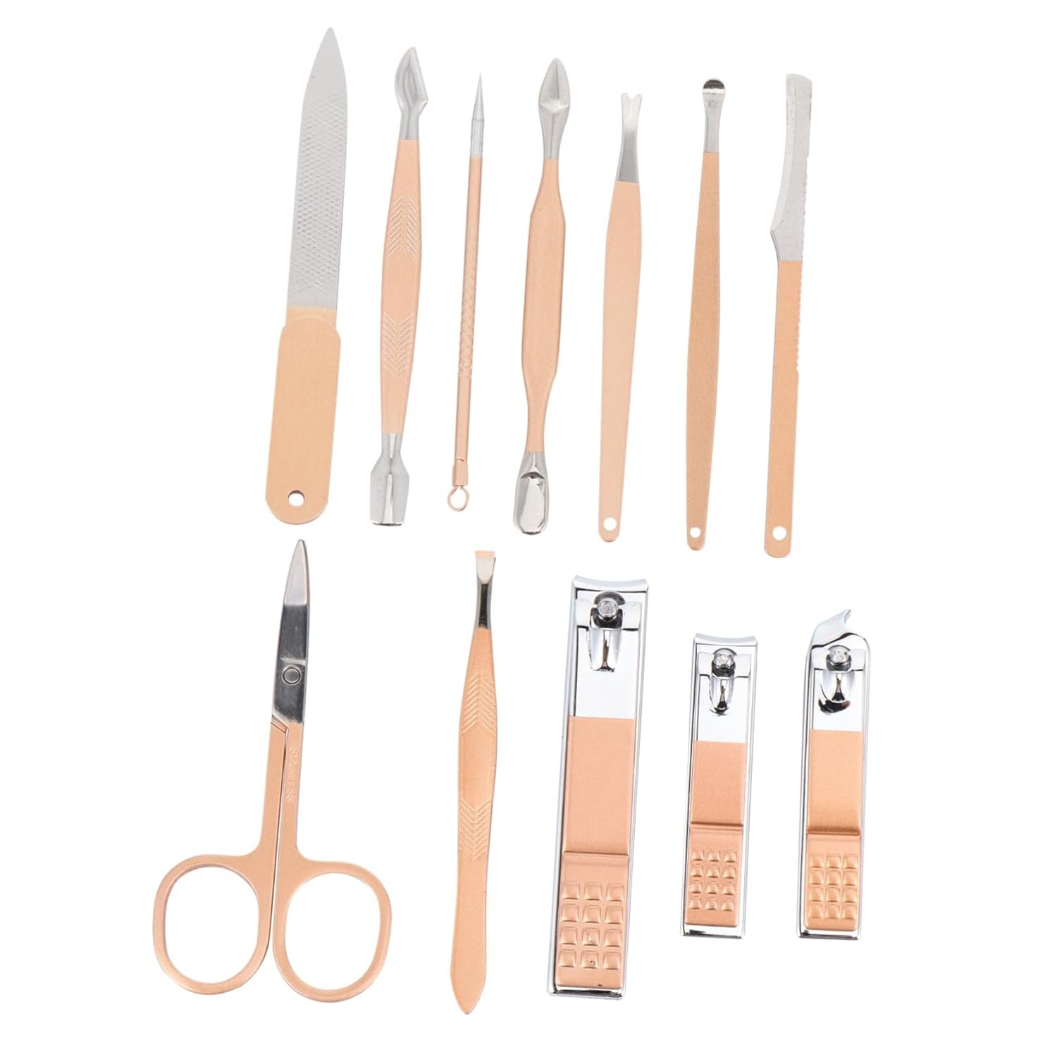 1Set Rose Gold Manicure Kit Nail Care Tools for Home Travel Professional Nail Clippers Scissors for Men Women and Families - Image 2