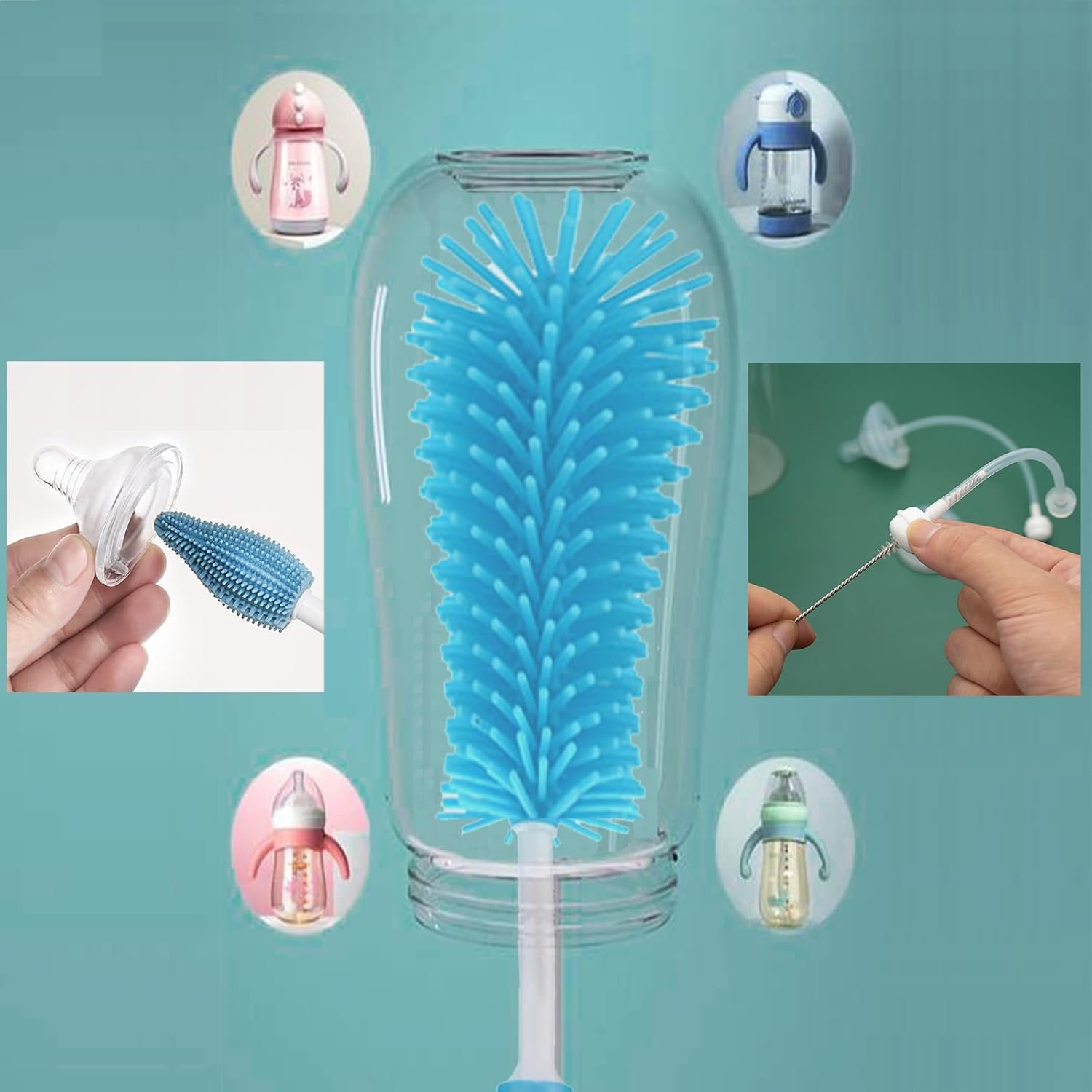 6Pcs Cup Cleaning Kit for Stanley, Bottle Brush Tube Cleaning Set, Long Handle Bottle Cleaner, Straw Brush Cleaner and a 3 in 1 Bottle Gap Cleaner, Multipurpose Cup Cleaner Kit. - Image 8