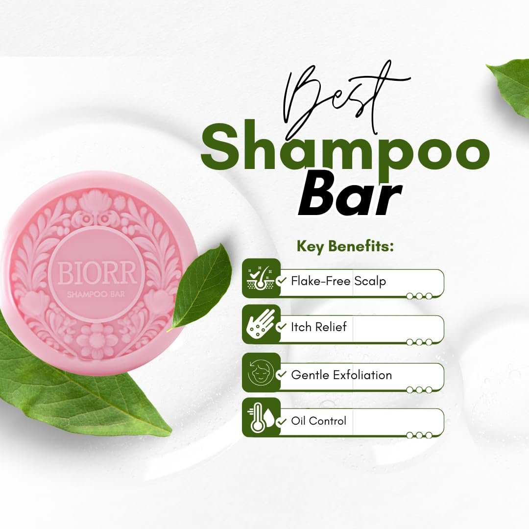 Anti-Dandruff Shampoo & Conditioner Bar Set with Neem & Tea Tree – Soothing Scalp Care for Flake Control & Hydration | 2 x 3.5 oz Bars | BIORR Luxe Collection | Vegan, Plastic-Free, Unisex - Image 3