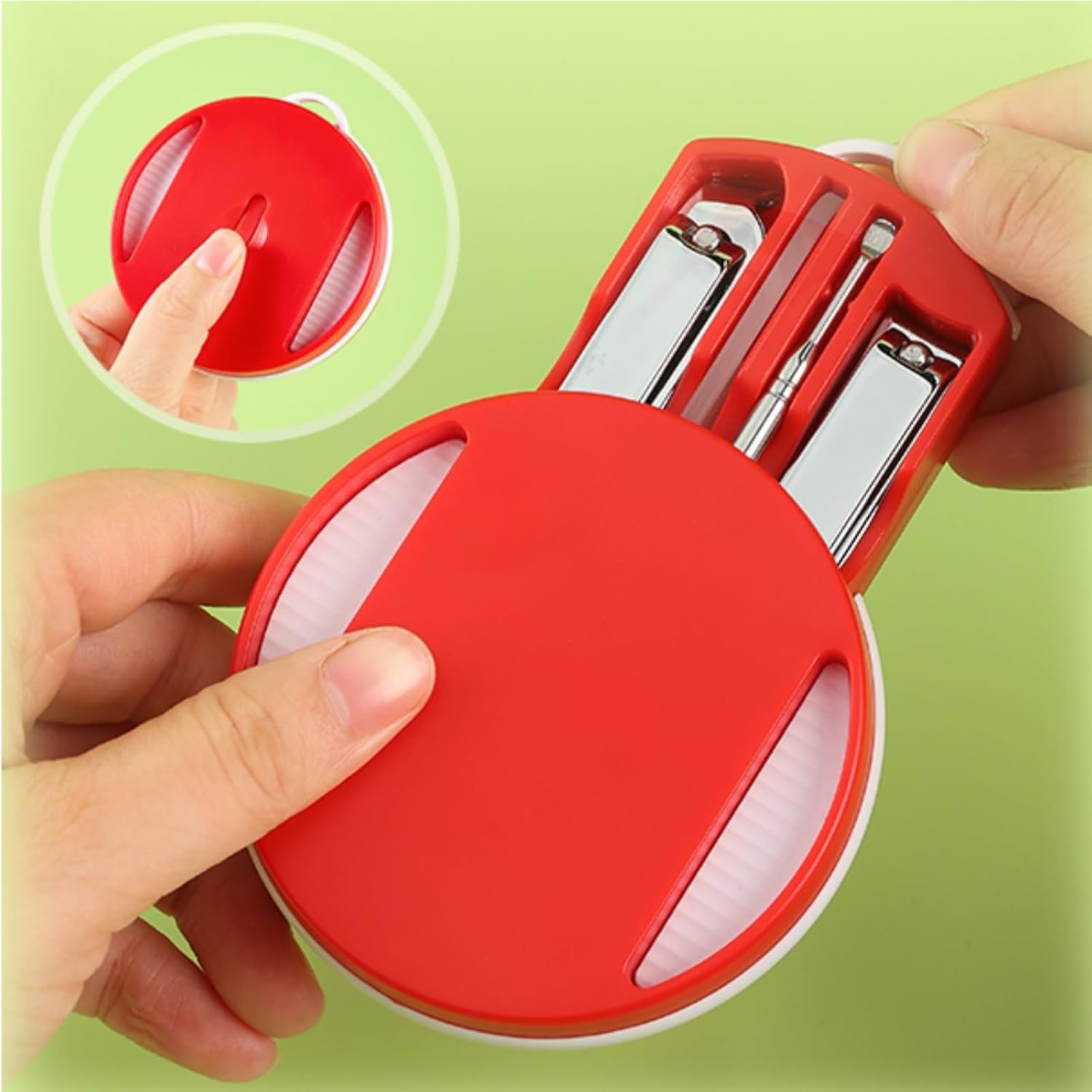 Manicure Set for Men & Women, 5 Piece Nail Care Kit, Portable Nail Clippers for Travel Stainless Steel Nail Tools with Red Case Suitable for Home, Office, Outdoor Travel Kit - Image 6