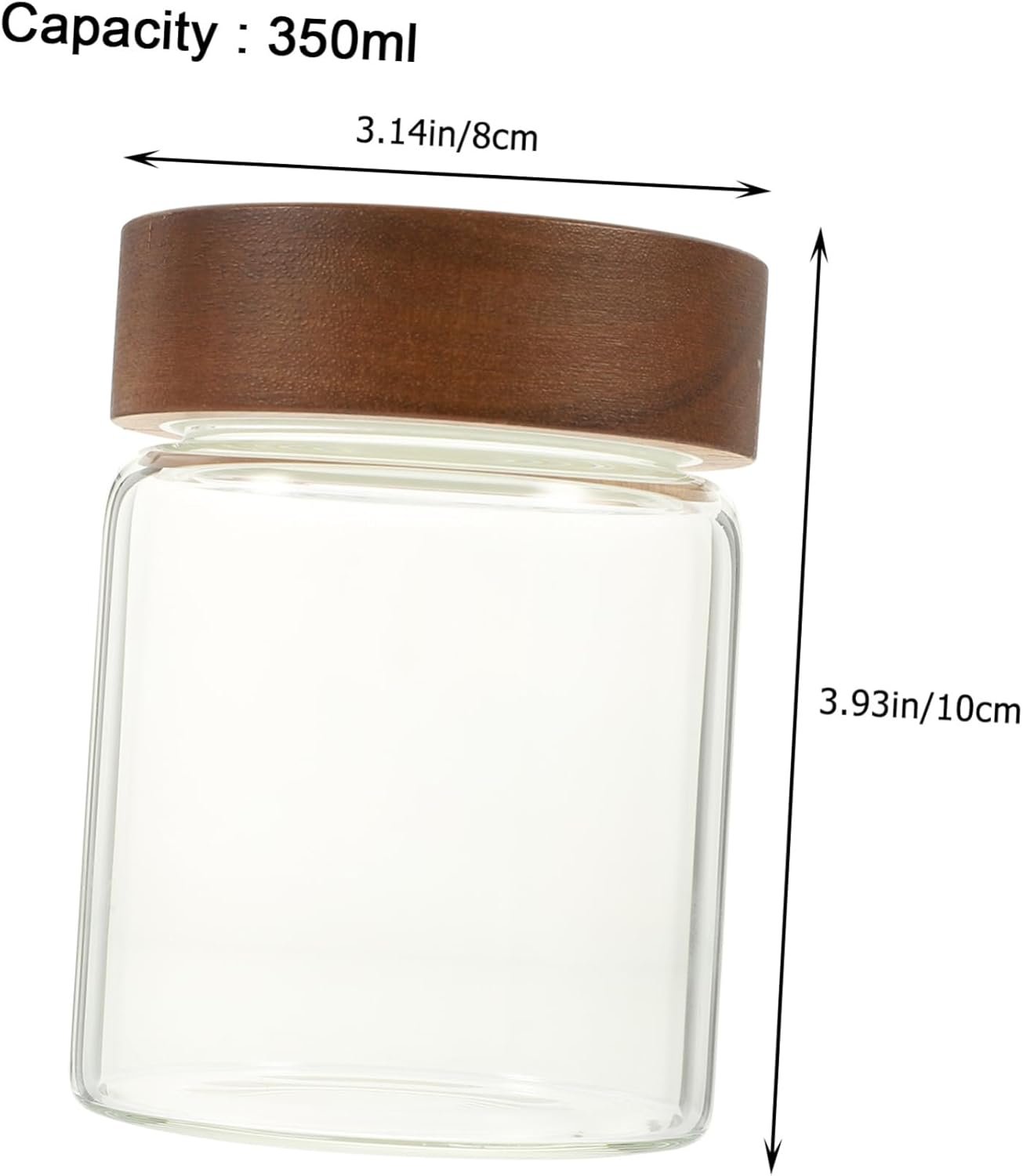 PRETYZOOM Sturdy Glass Coffee Bean Storage Jar 350ml Airtight Canister Snack Storage Bottle Food Holder for Kitchen - Image 3