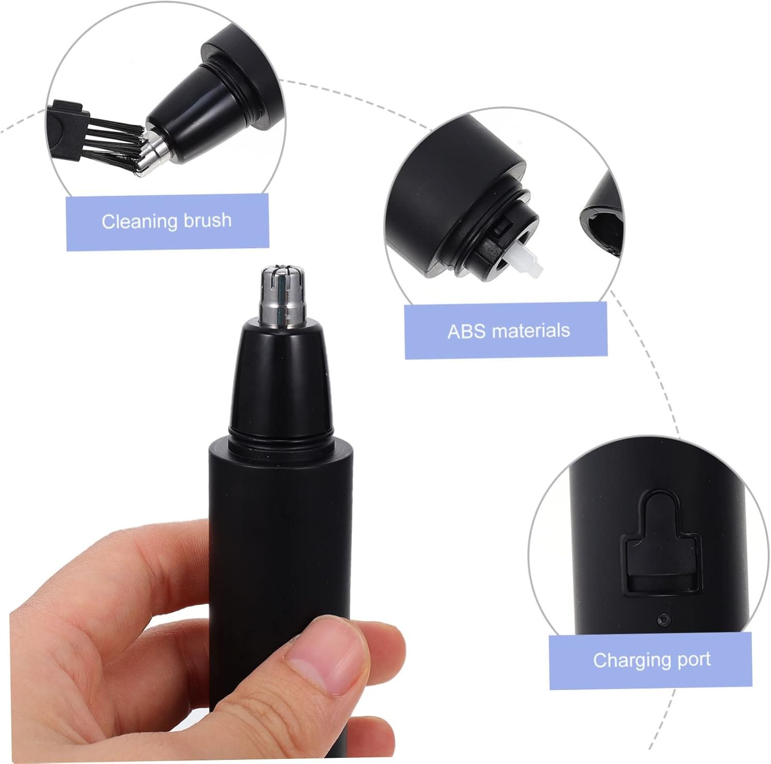 1Pc USB Rechargeable Nose Hair Trimmer Vibrissa Clipper for Men and Women Ergonomic Design Skin Friendly Lightweight Personal Care Device for Travel - Image 5