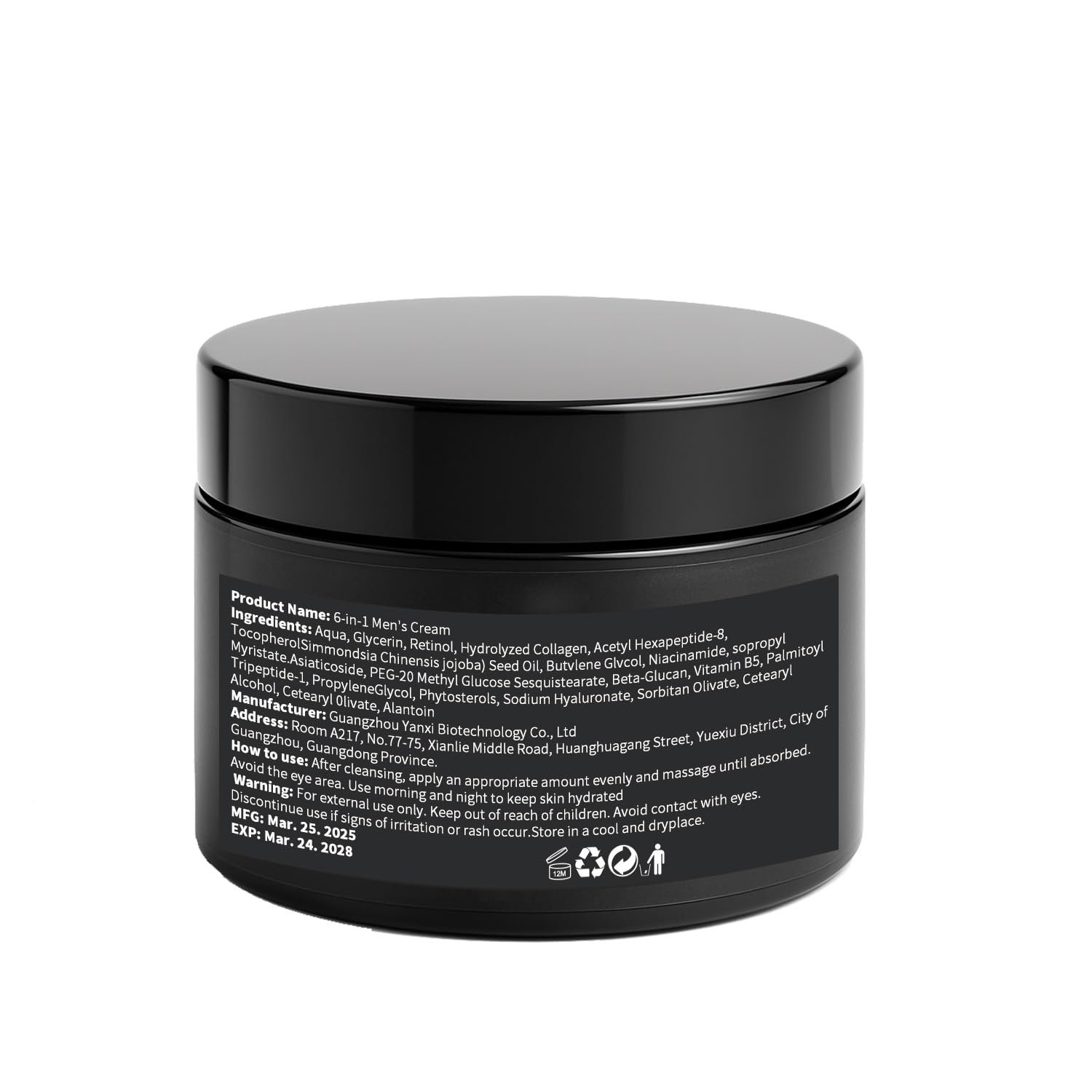 6-in-1 Mens Face Moisturizer - Unscented Anti Aging & Wrinkle Men's Face Lotion Face Cream for Men with Retinol Collagen Peptides, Reduce the Look of Eye Bags, Dark Circles and Puffiness 4.23 Oz - Image 7