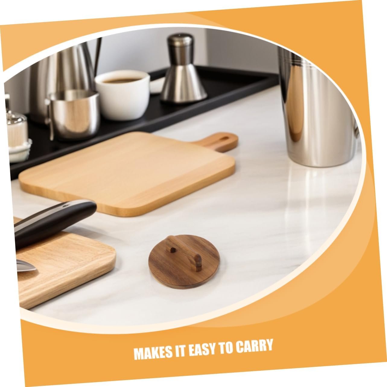 Zerodeko 2pcs Wooden Jar Lids with Silicone Seal Airtight Food Storage Lids for Glass Jars Acacia Wood with Handle for Crafts Kitchen Organization - Image 4