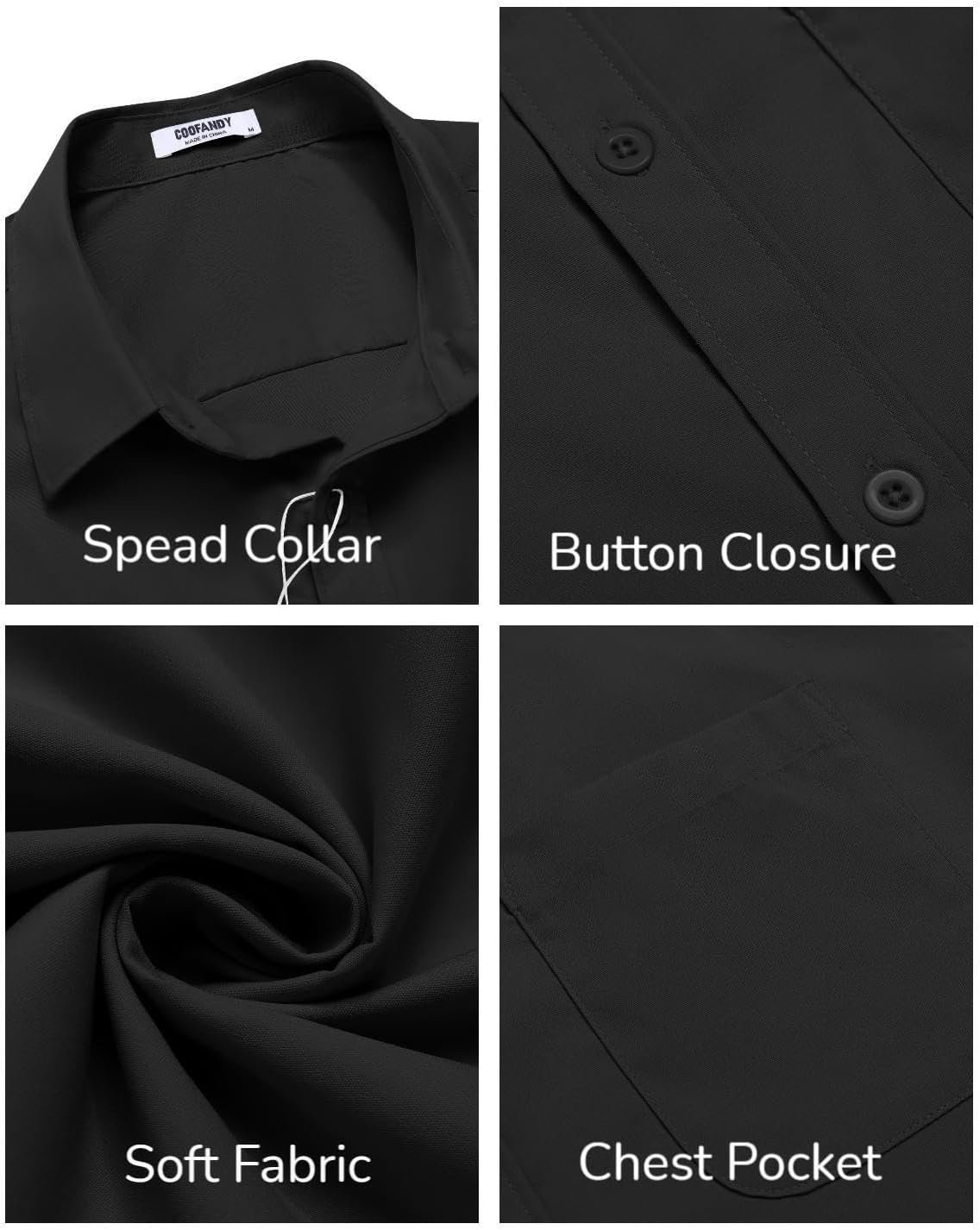 COOFANDY Mens Short Sleeve Casual Button Down Shirts Summer Untucked Dress Shirts with Pocket - Image 6