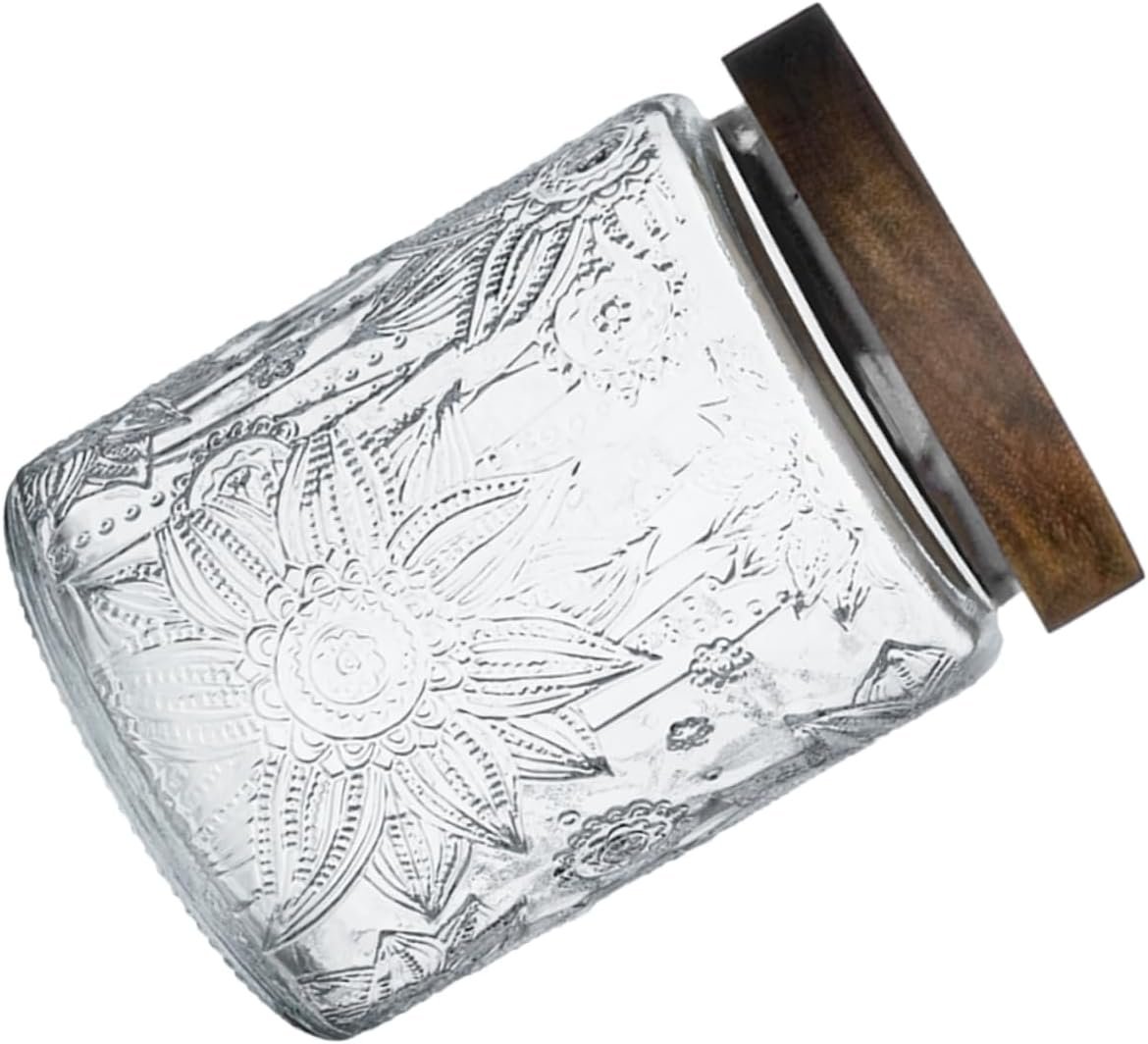 PRETYZOOM 700ml Jar Wide Mouth Lids Coffee Bean Jar for Glass Nut Storage Container - Image 2