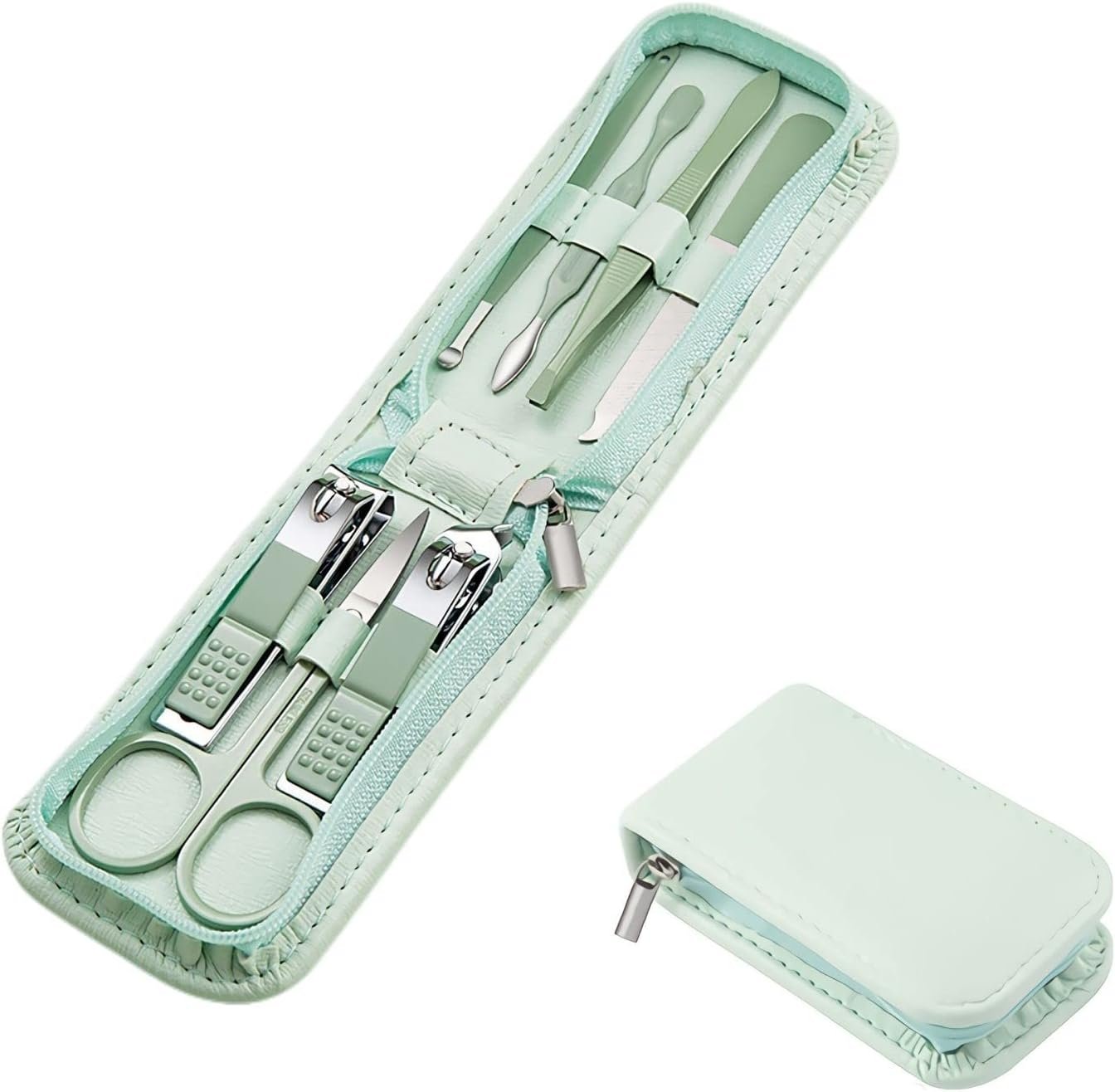 Manicure Set Nail Clippers Pedicure Kit -7 Pieces Stainless Steel Travel Nail Kit, Professional Grooming Kits, Manicure Kit with Zipper Portable Travel Pack - Image 2
