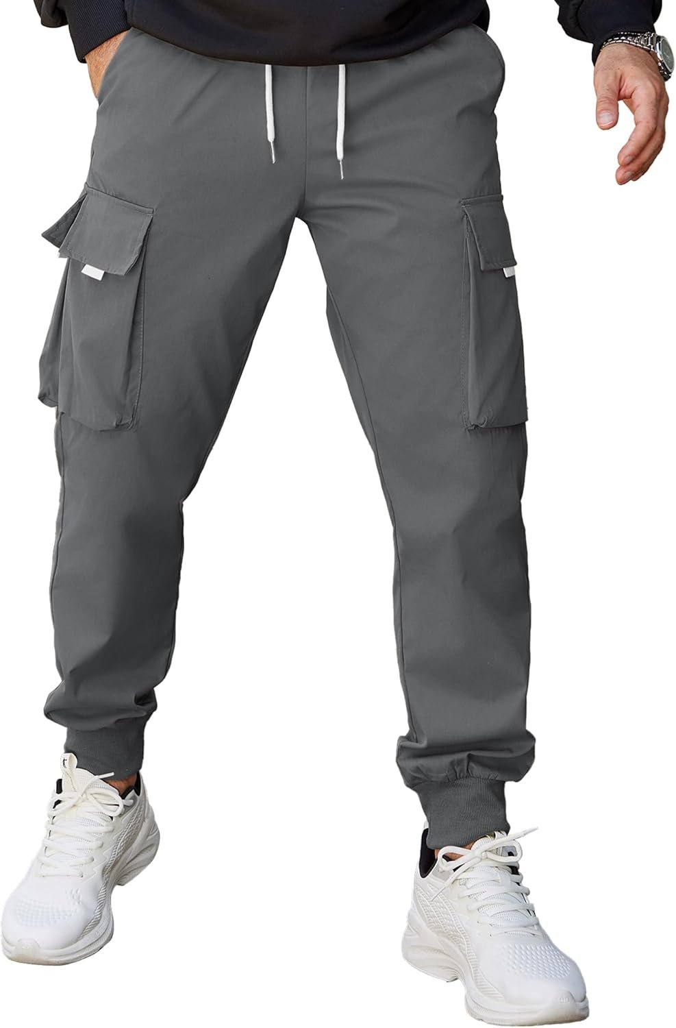COOFANDY Men's Cargo Joggers Drawstring Jogger Cargo Pants Fashion Tapered Pants with Multi Pockets - Image 2