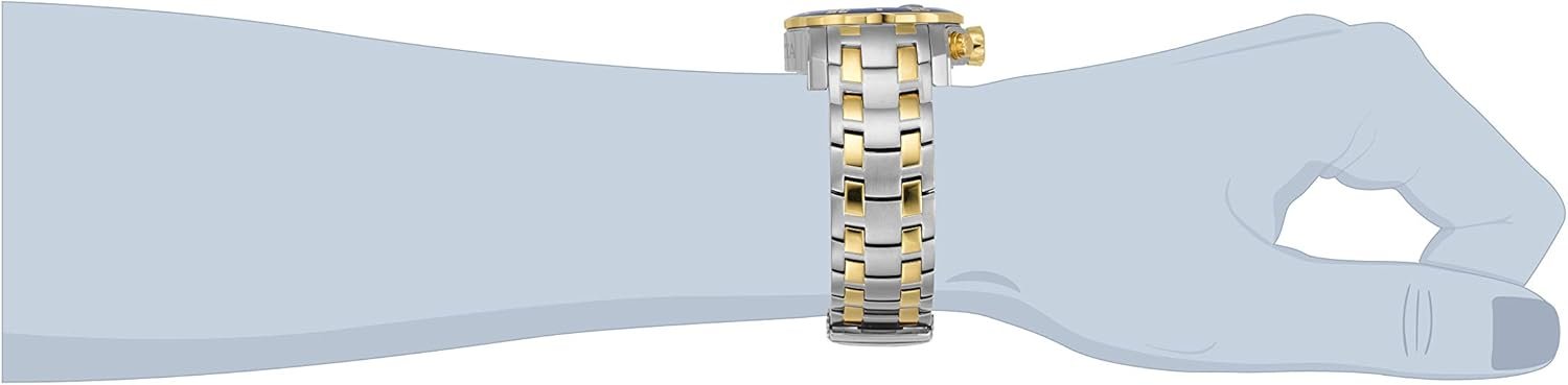 Invicta Men's Pro Diver Scuba 48mm Two Tone Stainless Steel Chronograph Quartz Watch, TT/Blue (Model: 0077) - Image 9