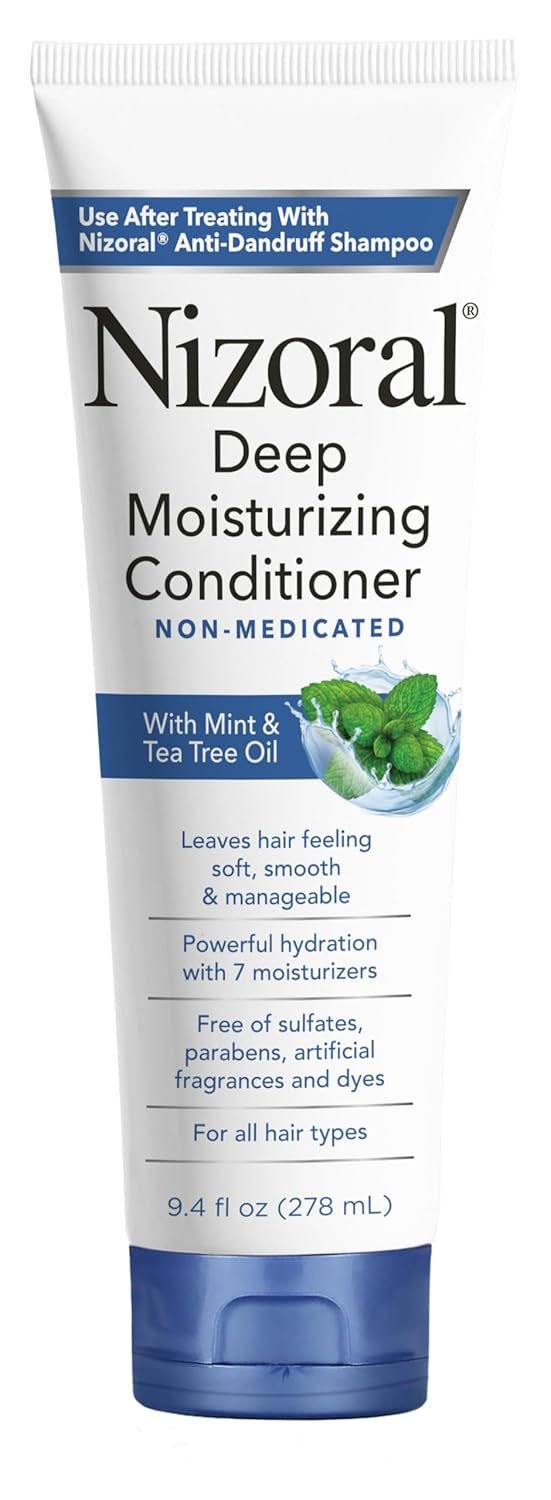 Nizoral Deep Moisturizing Conditioner with Mint & Tea Tree Oil for All Hair Types - Free of Sulfates, Parabens, Artificial Fragrances and Dyes, 9.4 oz - Image 2