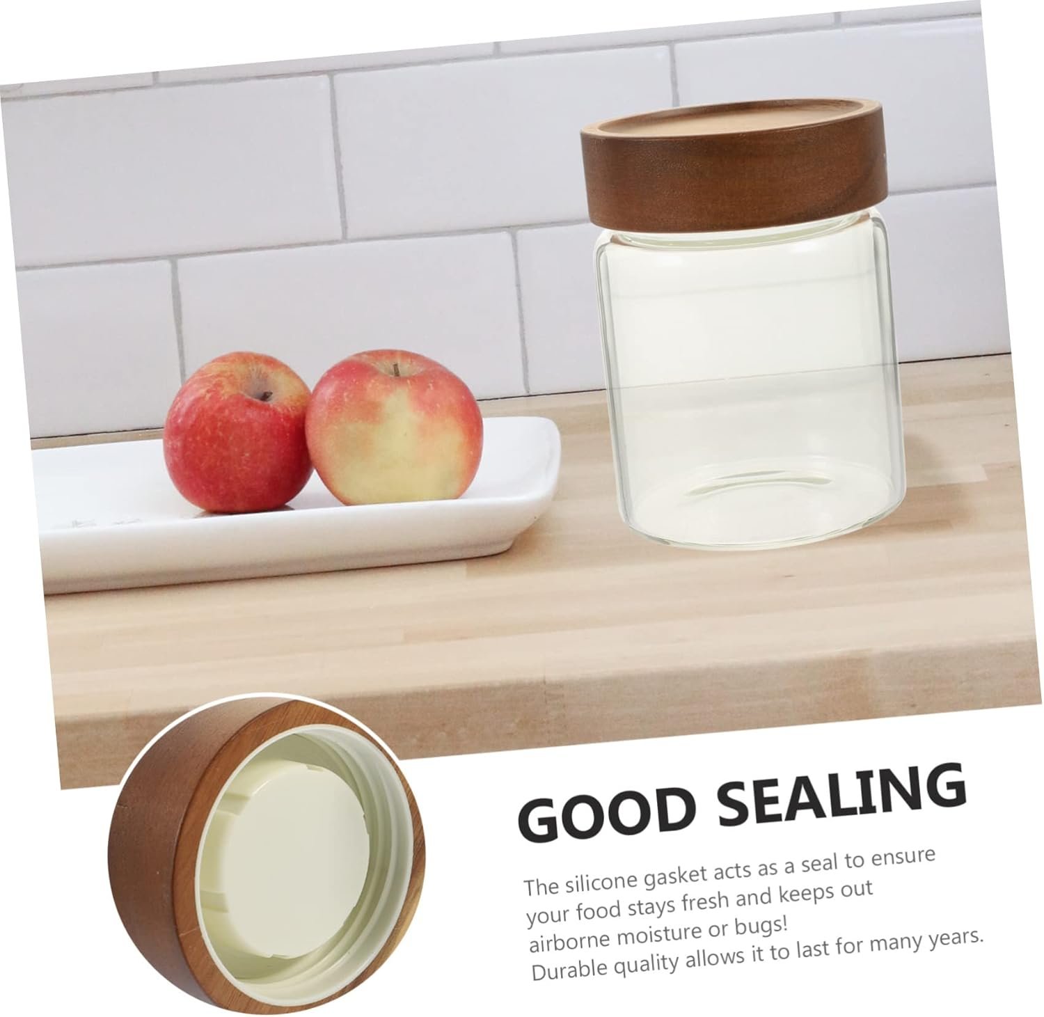 PRETYZOOM Sturdy Glass Coffee Bean Storage Jar 350ml Airtight Canister Snack Storage Bottle Food Holder for Kitchen - Image 5