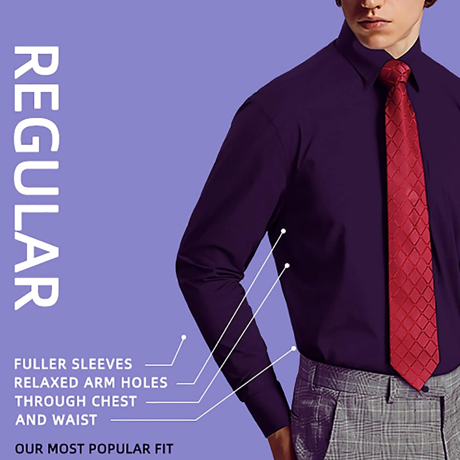 HISDERN Mens Dress Shirts Long Sleeve Button Down Shirts for Men Casual Solid Formal Business Regular Fit Shirt with Pocket - Image 4