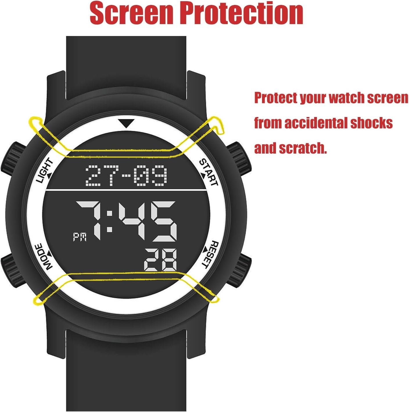 Screen Protector for Casio G Shock DW5600, Wire Guard Compatible with DW5600 GW-M5610 M5630 DW5000 DW5025 DW5030 GW5035 Watch, Cool Looking Stainless Steel Protector (Black) - Image 3