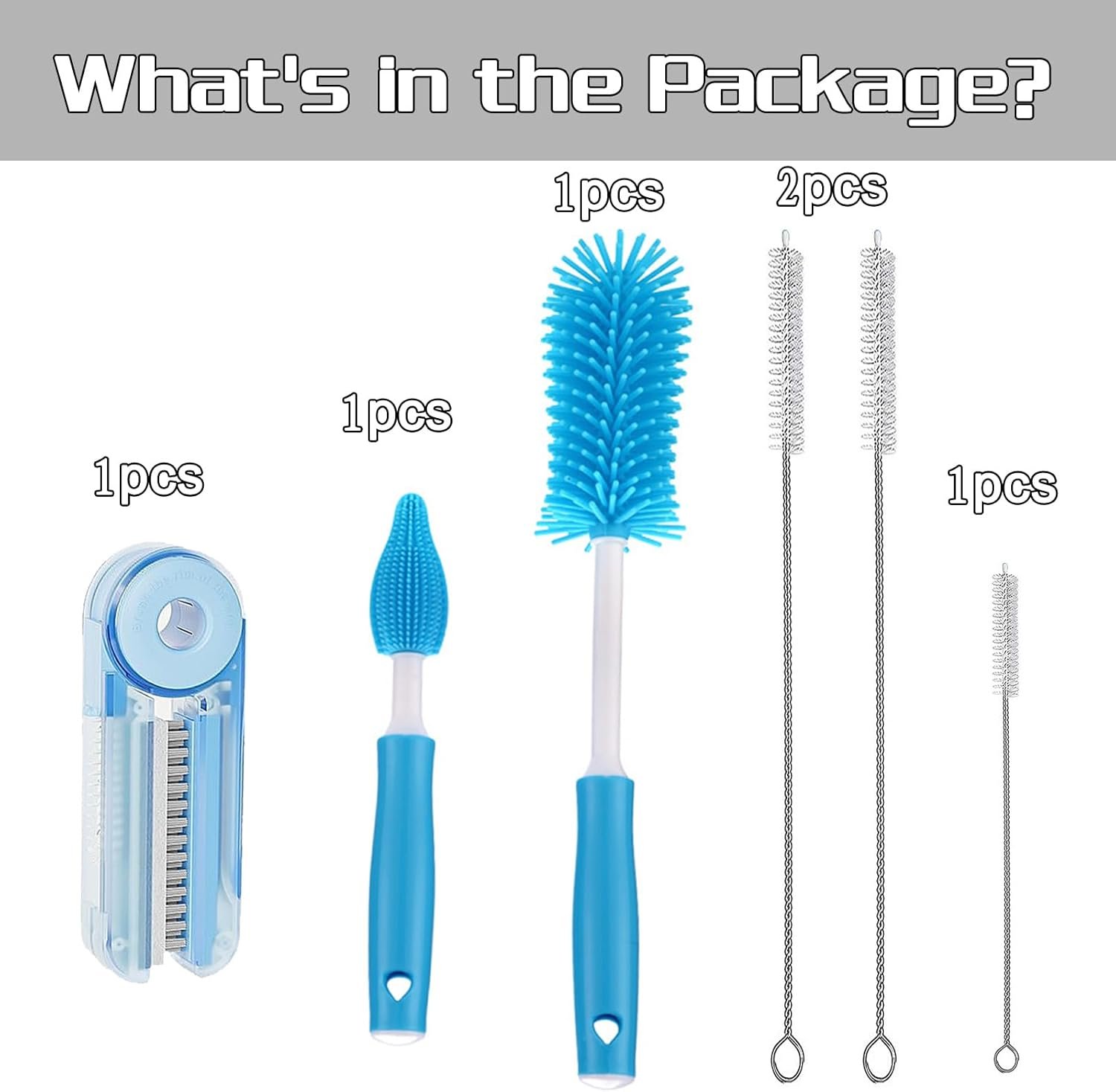 6Pcs Cup Cleaning Kit for Stanley, Bottle Brush Tube Cleaning Set, Long Handle Bottle Cleaner, Straw Brush Cleaner and a 3 in 1 Bottle Gap Cleaner, Multipurpose Cup Cleaner Kit. - Image 3