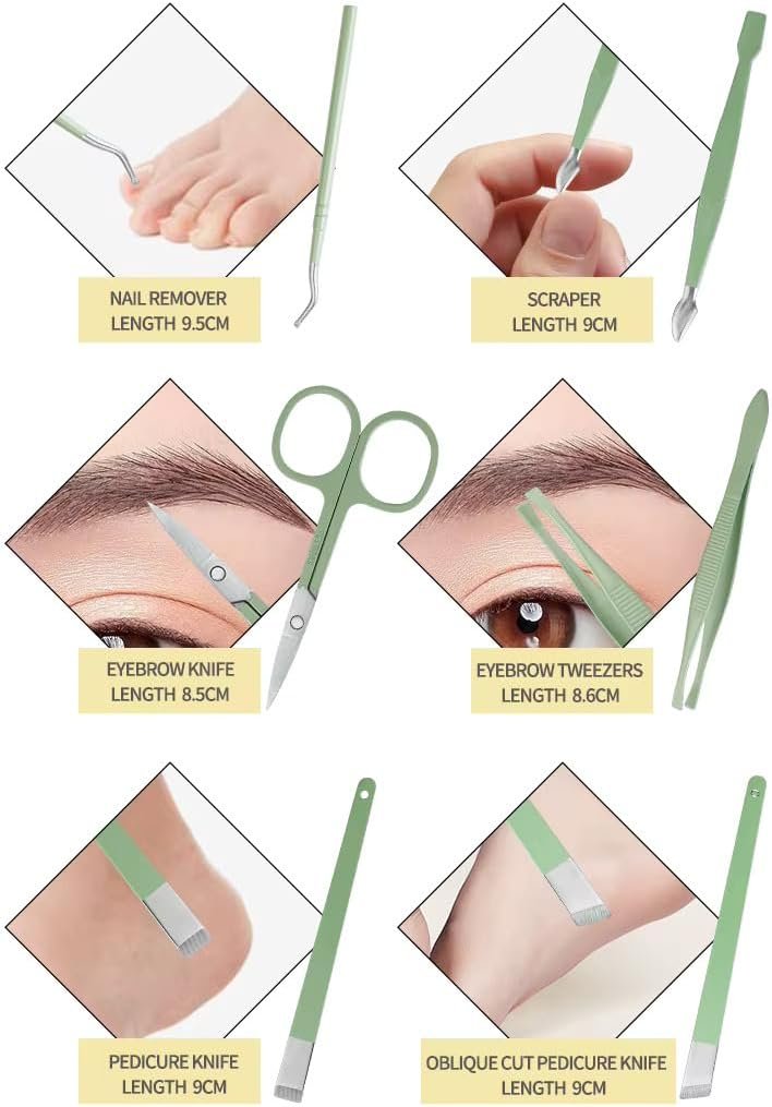 Professional Nail Clippers Kit 22-Piece – Stainless Steel Manicure Kit for Men & Women, Nail Care Set with Pedicure Tools, Toe Nail Clippers, Travel Manicure Kit - Image 8