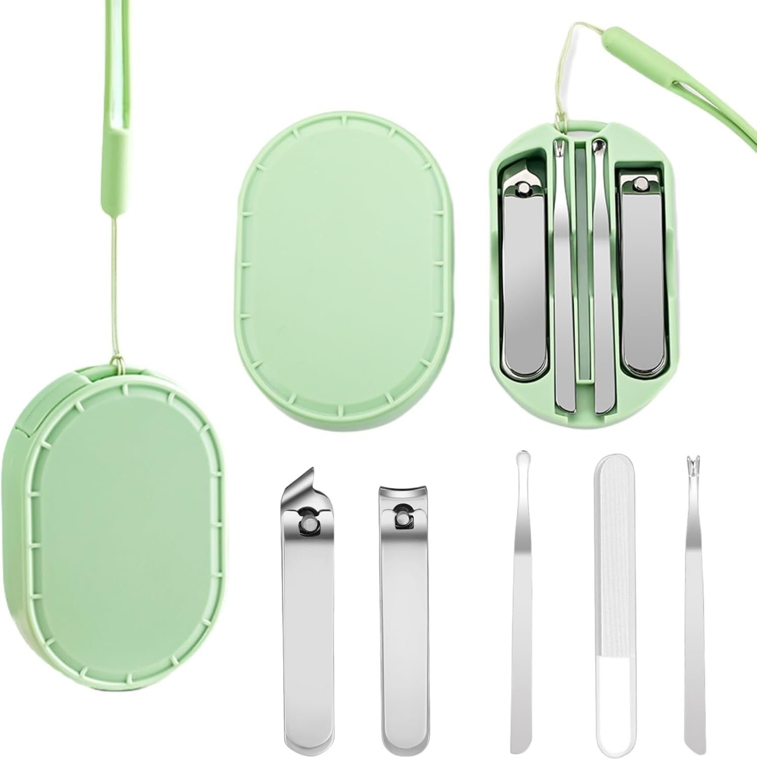 Manicure Set for Men & Women, 5-Piece Nail Care Kit, Portable Grooming Kit for Travel, Stainless Steel Nail Tools with Case Suitable for Home, Office, Outdoor Travel Kit - Image 2