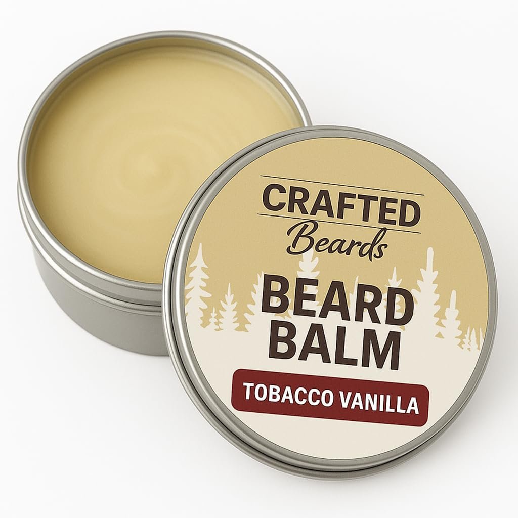 Beard Balm - Tobacco Vanilla Scent - 2oz Tin - Beard Wax - Light Hold - (TV) - Image 2