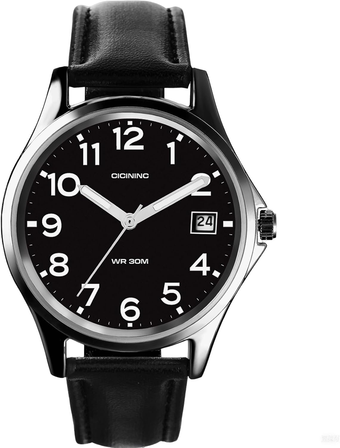 Analog Wrist Watch for Men Women-38mm Rugged Slim Watches, Men's Everyday Leather Band Classic Wristwatch - Image 3