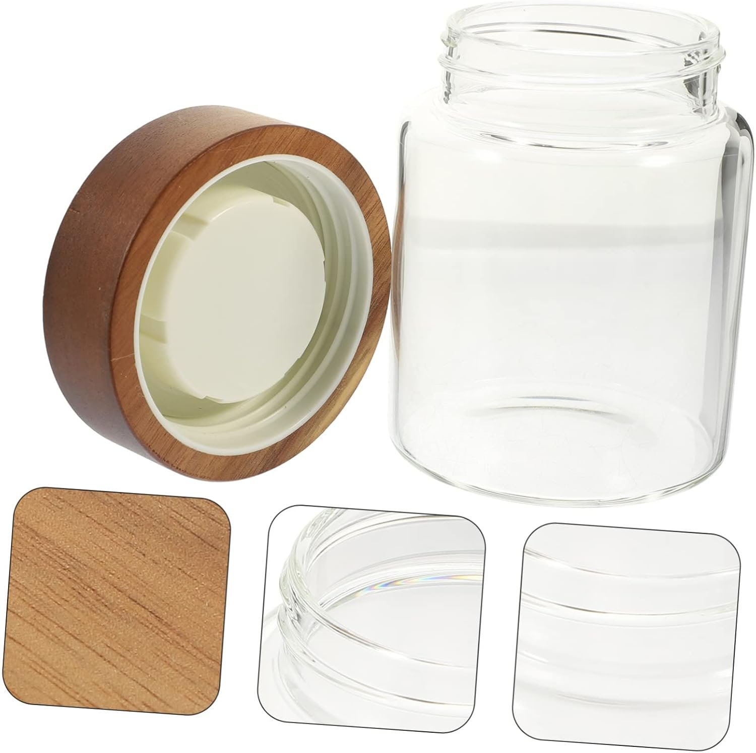 PRETYZOOM Sturdy Glass Coffee Bean Storage Jar 350ml Airtight Canister Snack Storage Bottle Food Holder for Kitchen - Image 9