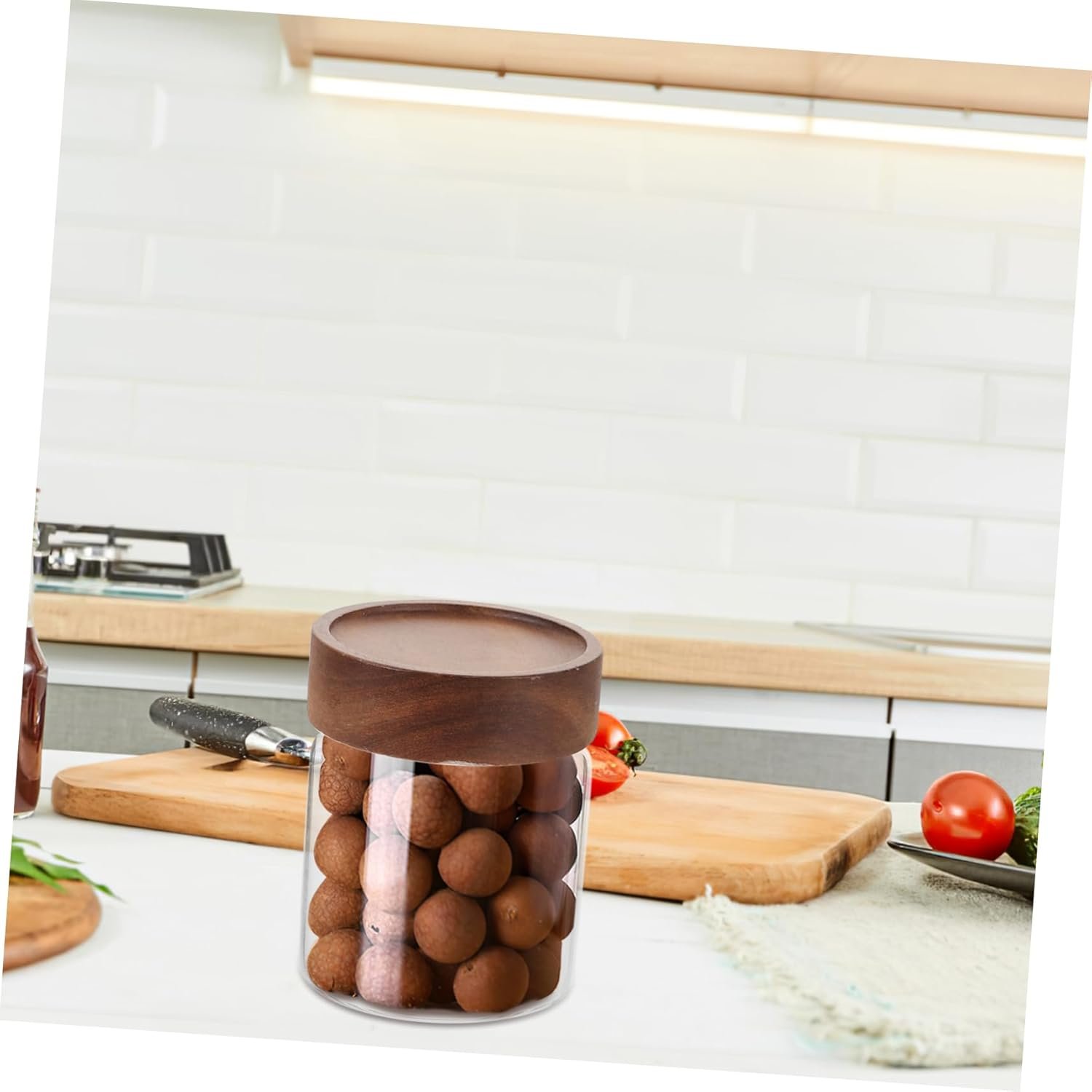 Airtight Glass Storage Jar with Lid Transparent Canister for Coffee Beans Dry Foods and Pantry Organization High Borosilicate Glass Design - Image 4