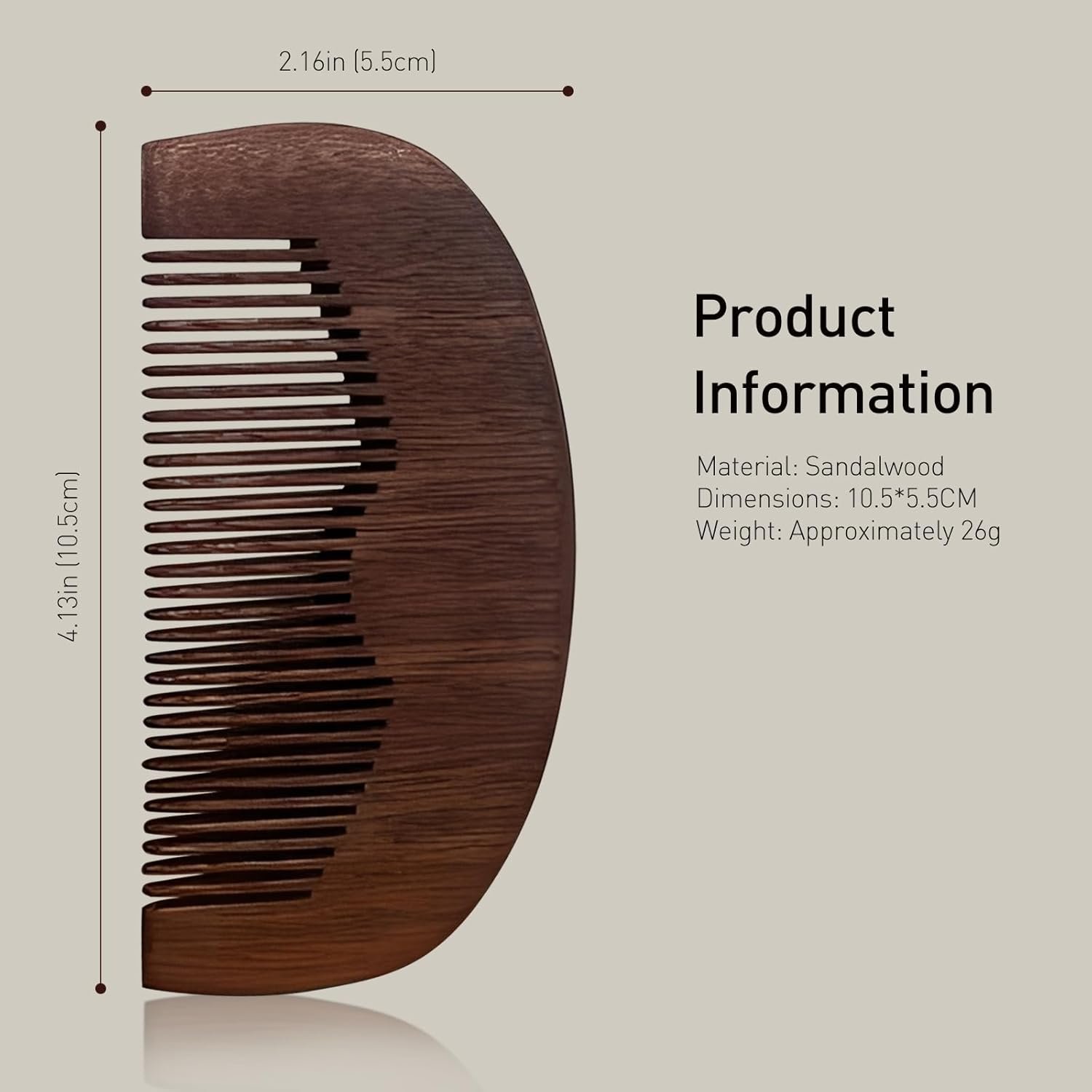 Beard & Mustache Wood Comb - Ideal for Oils and Balms, Anti-Static for All Beard Types, Pocket-Sized - Image 8