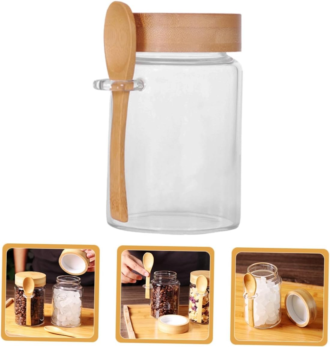 Glass Food Storage Jar with Lid Airtight Container for Beans Oats and Snacks Easy Access Wide Mouth Design for Kitchen and Home Use - Image 7