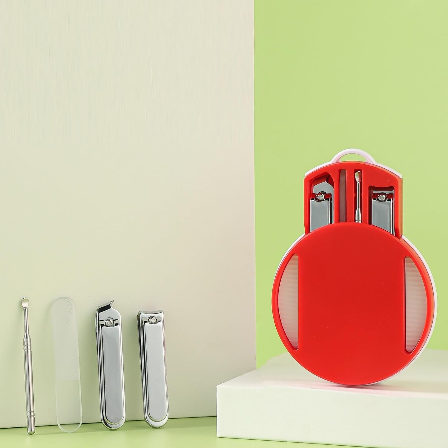 Manicure Set for Men & Women, 5 Piece Nail Care Kit, Portable Nail Clippers for Travel Stainless Steel Nail Tools with Red Case Suitable for Home, Office, Outdoor Travel Kit - Image 9