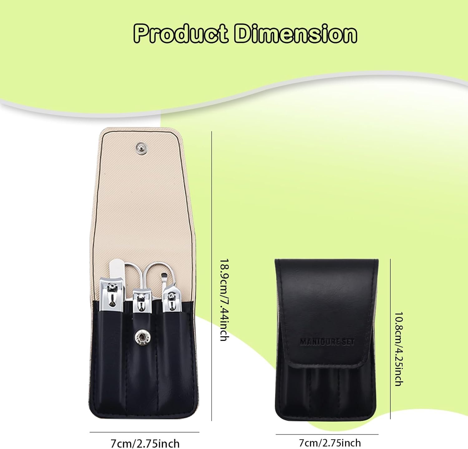 Nail Clipper Set with Leather Case, 6 in 1 Manicure Set Kit Personal Stainless Steel Fingernail Toenail Cutters, Suitable for Home, Workplace, Outdoor Travel, Gift for Men Women, Dark Black - Image 6