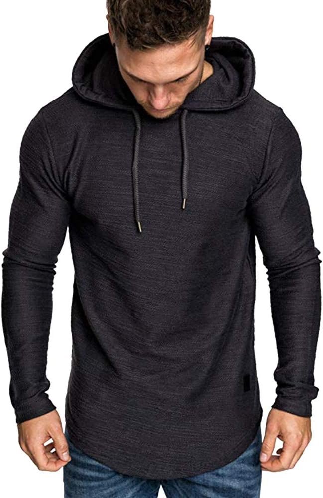 Lexiart Mens Fashion Athletic Hoodies Sport Sweatshirt Solid Color Fleece Pullover - Image 4