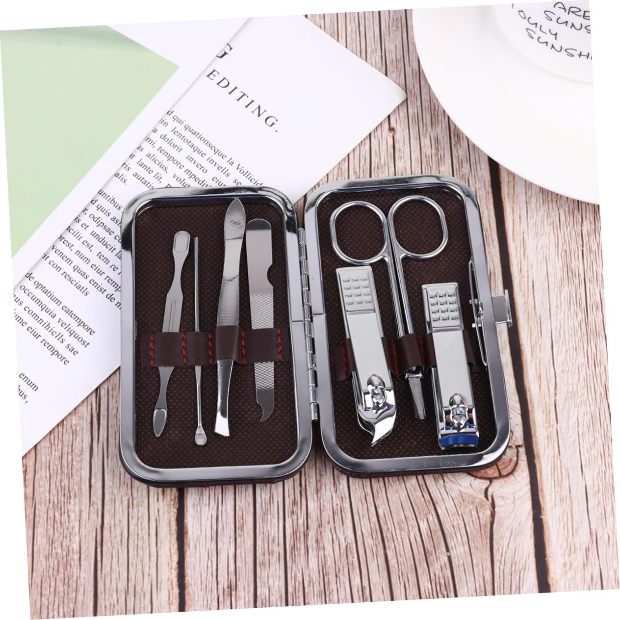 SAFIGLE Stainless Steel Nail Clippers Set 7PCS Manicure Kit for Men and Women Portable Nail Care Tools Scissors and Trimmer for Home and Travel - Image 4