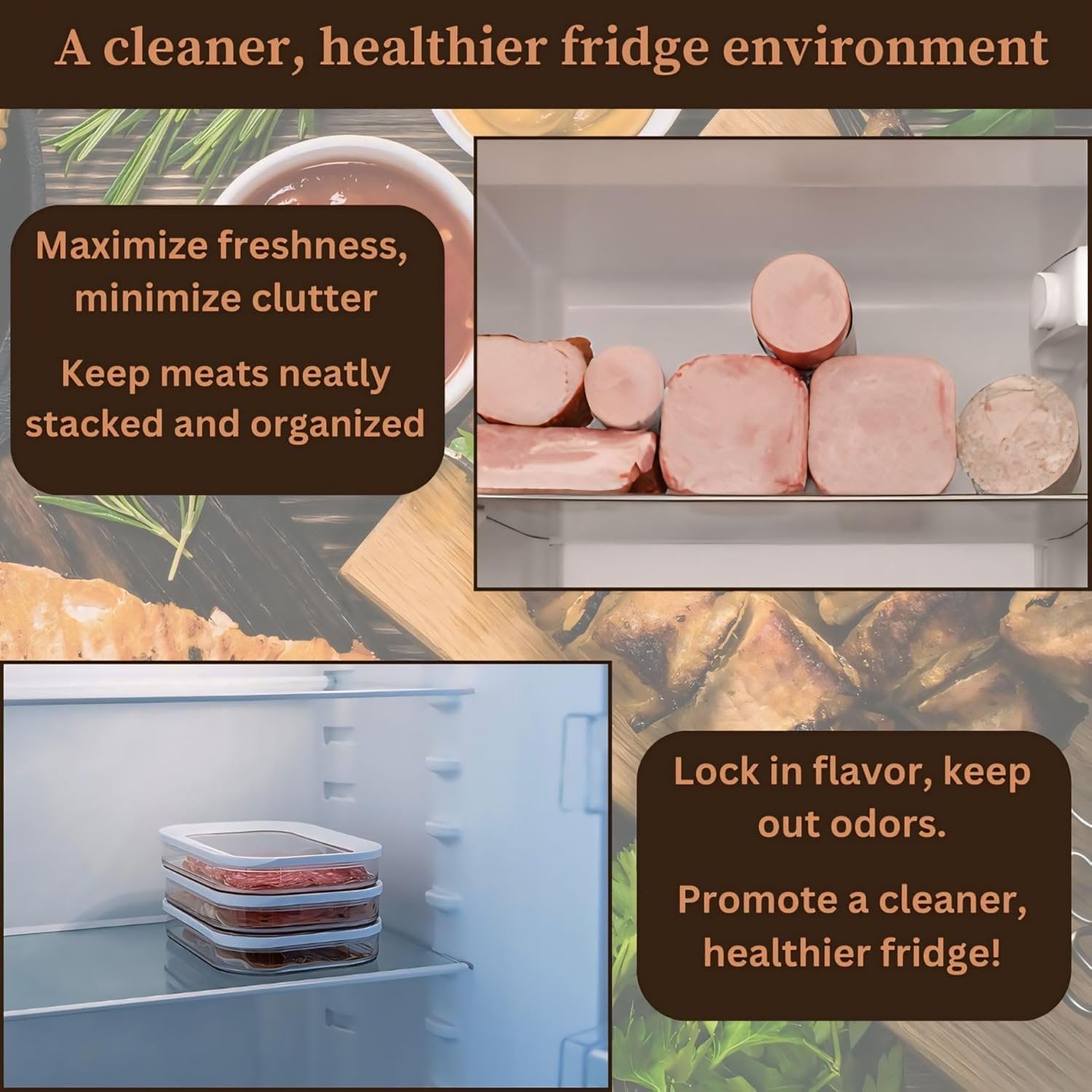 3 Layers Deli Meat Container for Fridge with Tong, stackable Lunch Meat Container for Refrigerator, Deli Containers with Lids for Refrigerator & Food Storage Boxes For Cold Cuts, Ham, Salami Storage - Image 9