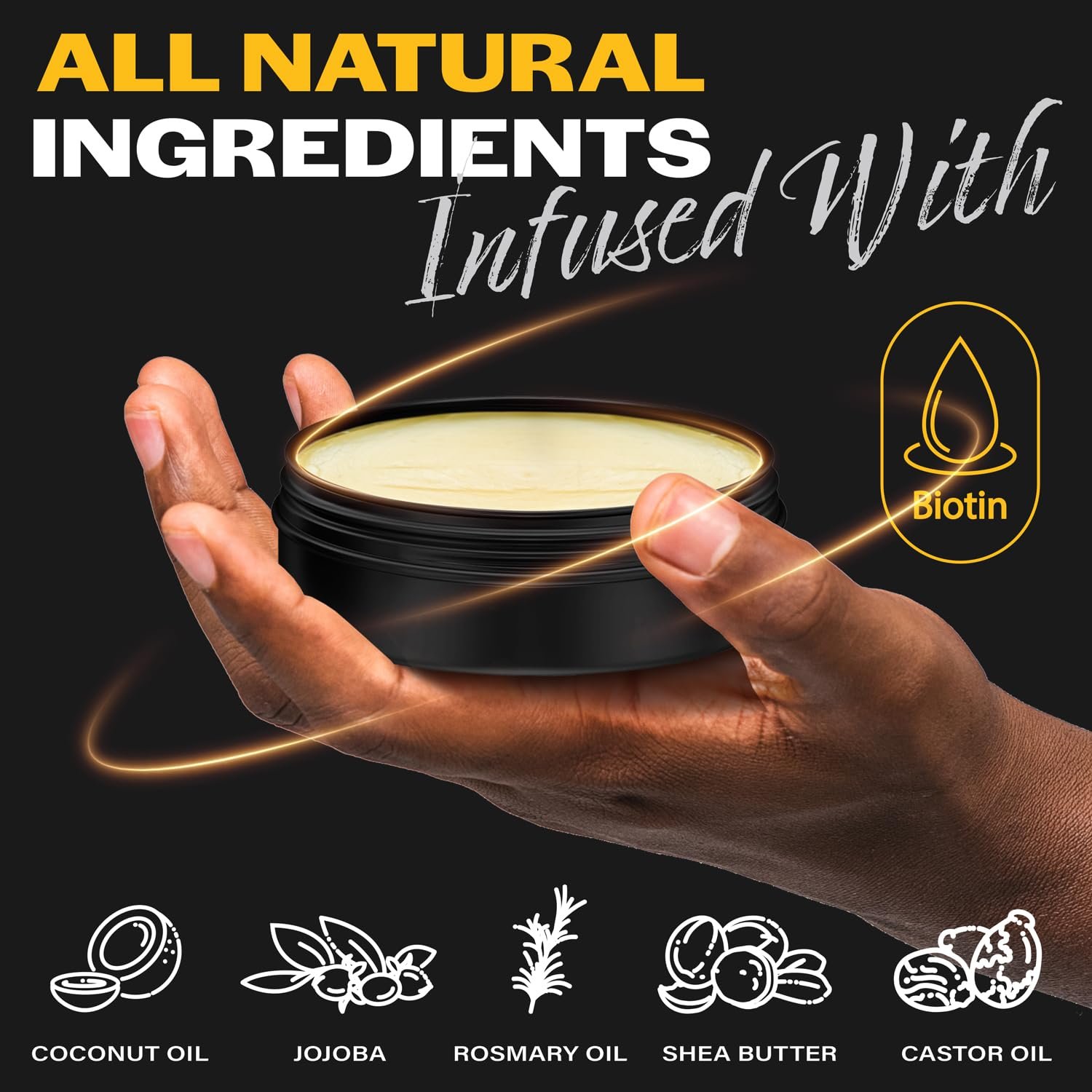 Hair Illusion MAXIMUM POTENCY BIOTIN Beard Balm For Beard Growth And Softening, Black - Image 9