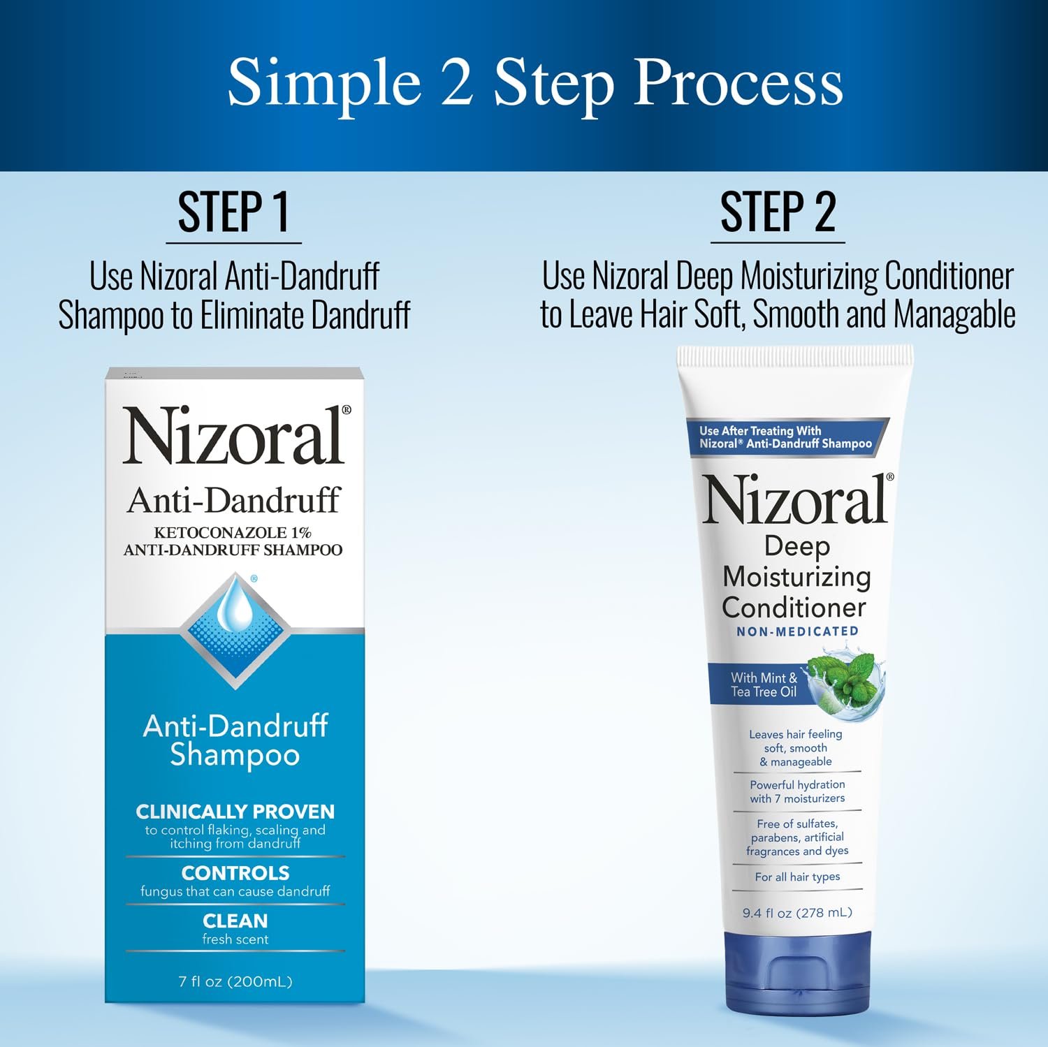Nizoral Deep Moisturizing Conditioner with Mint & Tea Tree Oil for All Hair Types - Free of Sulfates, Parabens, Artificial Fragrances and Dyes, 9.4 oz - Image 5