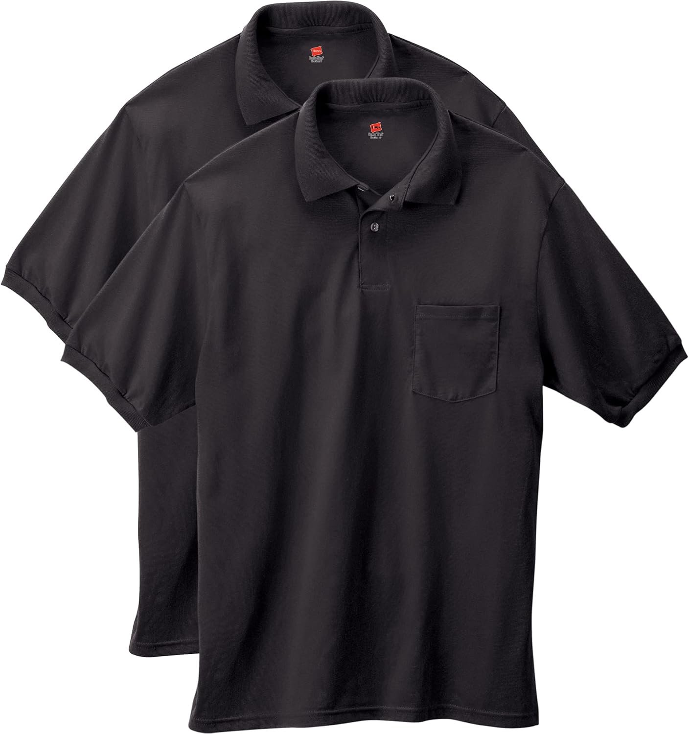 Hanes Men's Short-Sleeve Jersey Pocket Polo (Pack of 2) - Image 2
