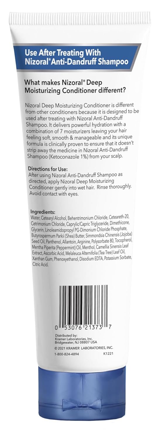 Nizoral Deep Moisturizing Conditioner with Mint & Tea Tree Oil for All Hair Types - Free of Sulfates, Parabens, Artificial Fragrances and Dyes, 9.4 oz - Image 3
