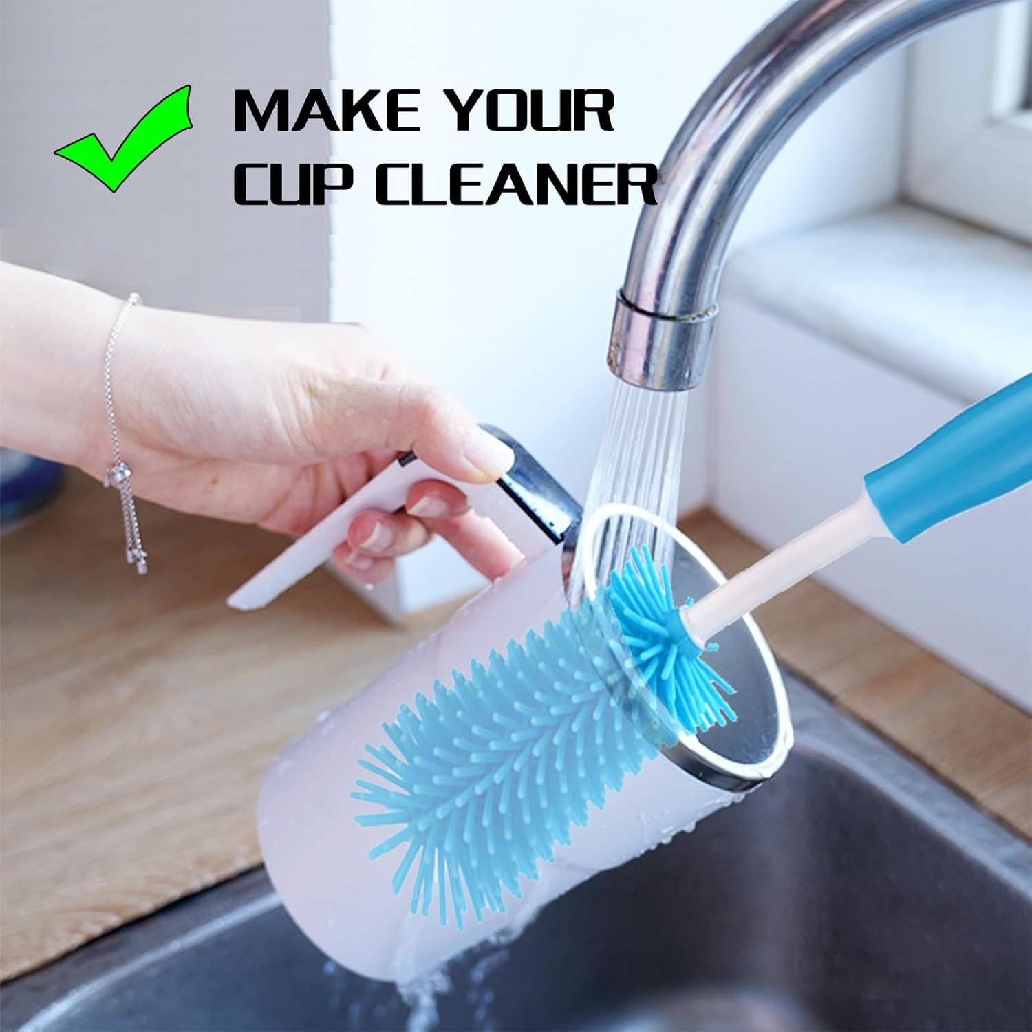 6Pcs Cup Cleaning Kit for Stanley, Bottle Brush Tube Cleaning Set, Long Handle Bottle Cleaner, Straw Brush Cleaner and a 3 in 1 Bottle Gap Cleaner, Multipurpose Cup Cleaner Kit. - Image 7