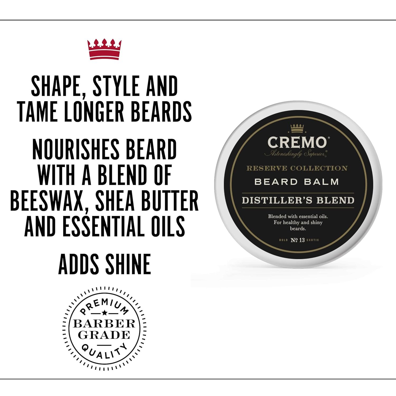 Cremo Styling Beard Balm, Distiller's Blend (Reserve Collection), Nourishes, Shapes And Moisturizes All Lengths Of Facial Hair, 2 Ounce - Image 4