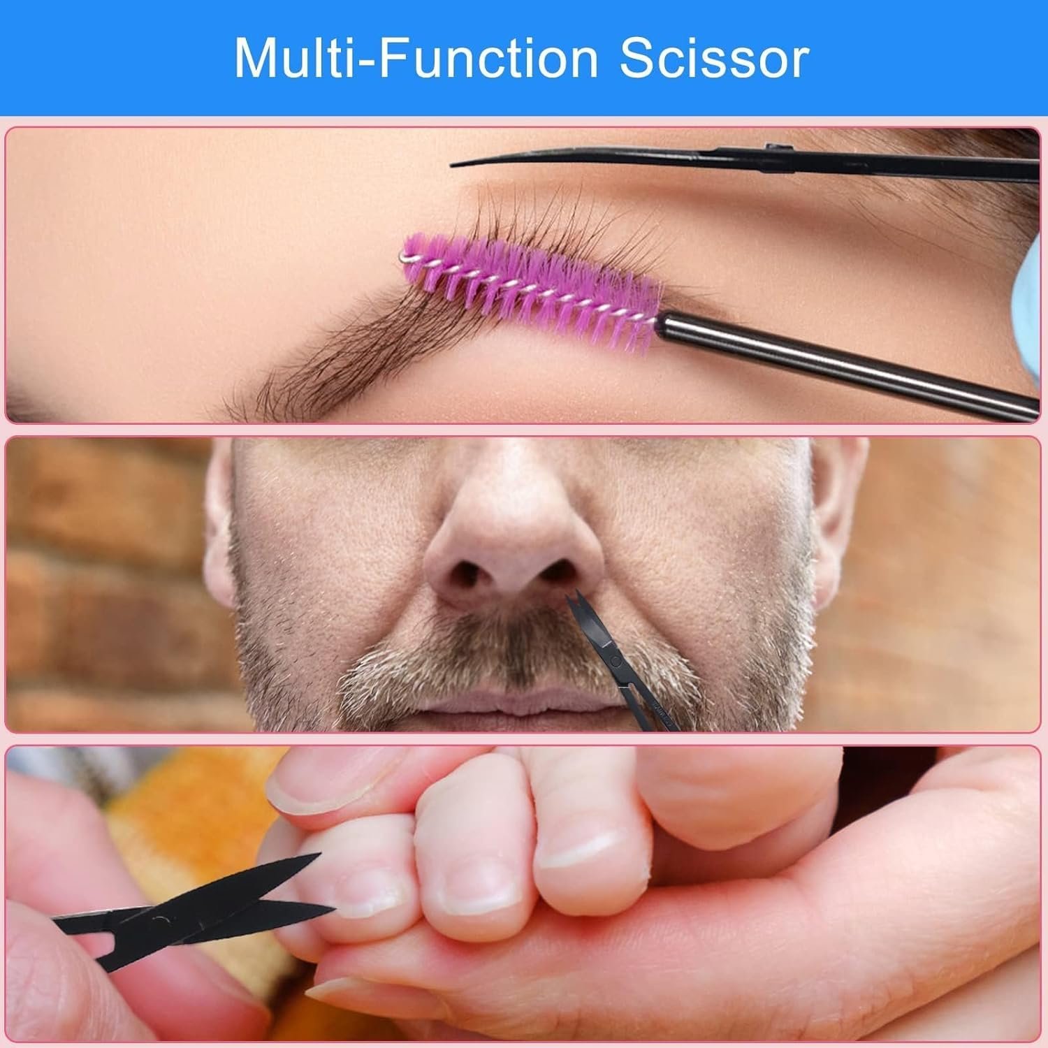 Tweezers and Fingernail Clippers Kit, 8 Pcs Professional Tweezer Nail Clipper Set Stainless Steel Manicure Tools with Case for Men Women - Image 7