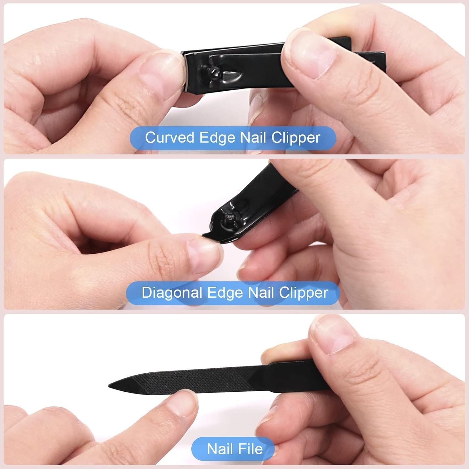 Tweezers and Fingernail Clippers Kit, 8 Pcs Professional Tweezer Nail Clipper Set Stainless Steel Manicure Tools with Case for Men Women - Image 5