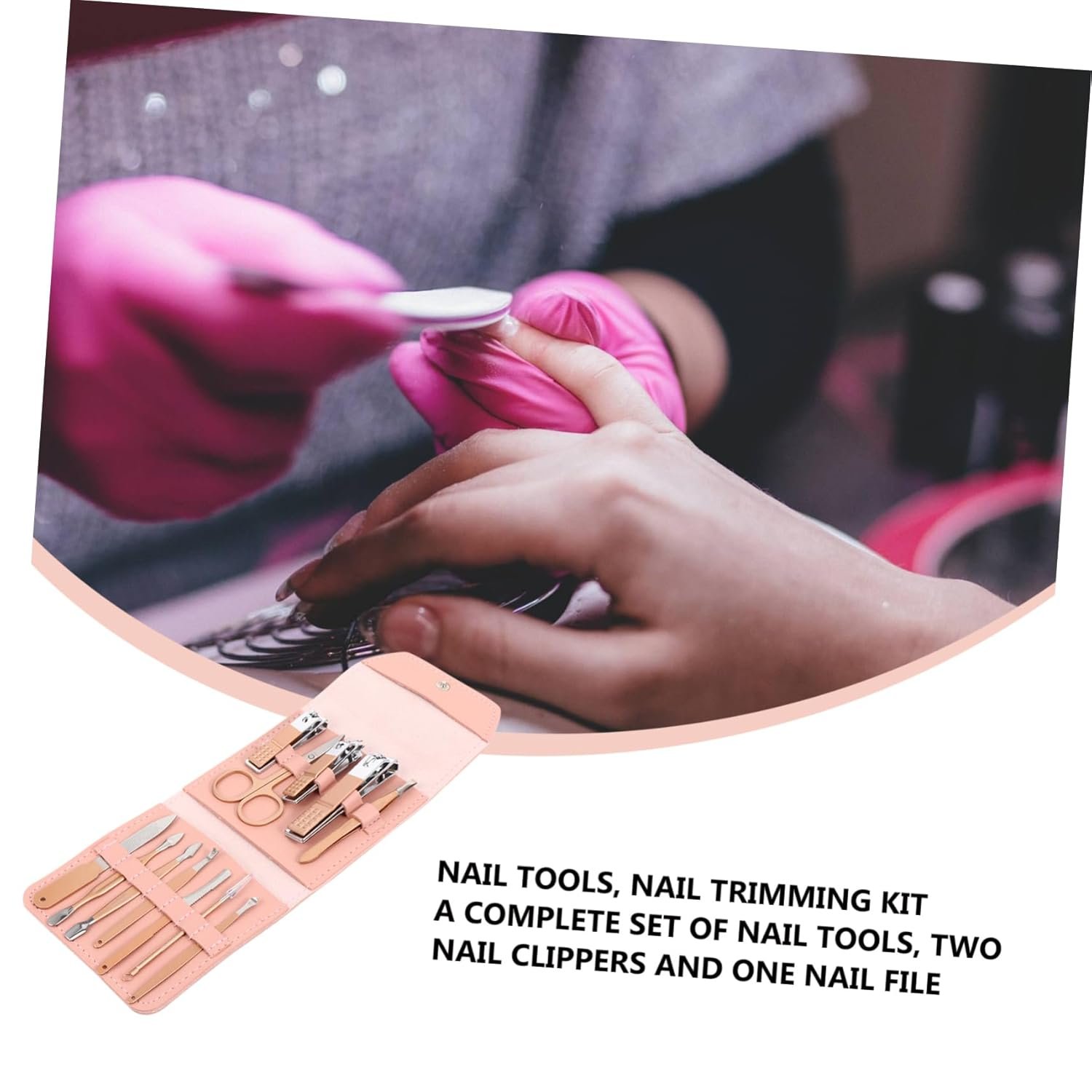 1Set Rose Gold Manicure Kit Nail Care Tools for Home Travel Professional Nail Clippers Scissors for Men Women and Families - Image 9