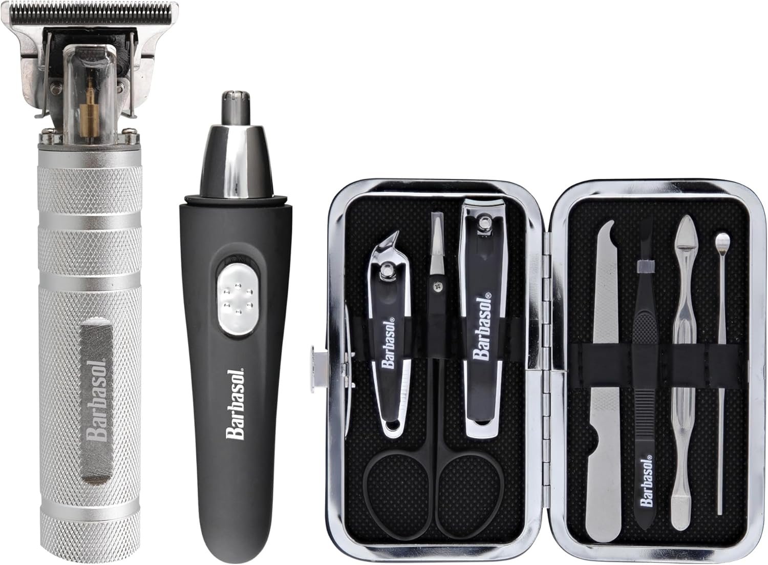 Barbasol Grooming Kit for Men, 15 Piece Men’s Grooming and Manicure Travel Set, Includes a T-Blade Trimmer, Nose & Ear Trimmer, 2 Nail Clippers, Cuticle Scissors, File, & More, Perfect for Travel - Image 3