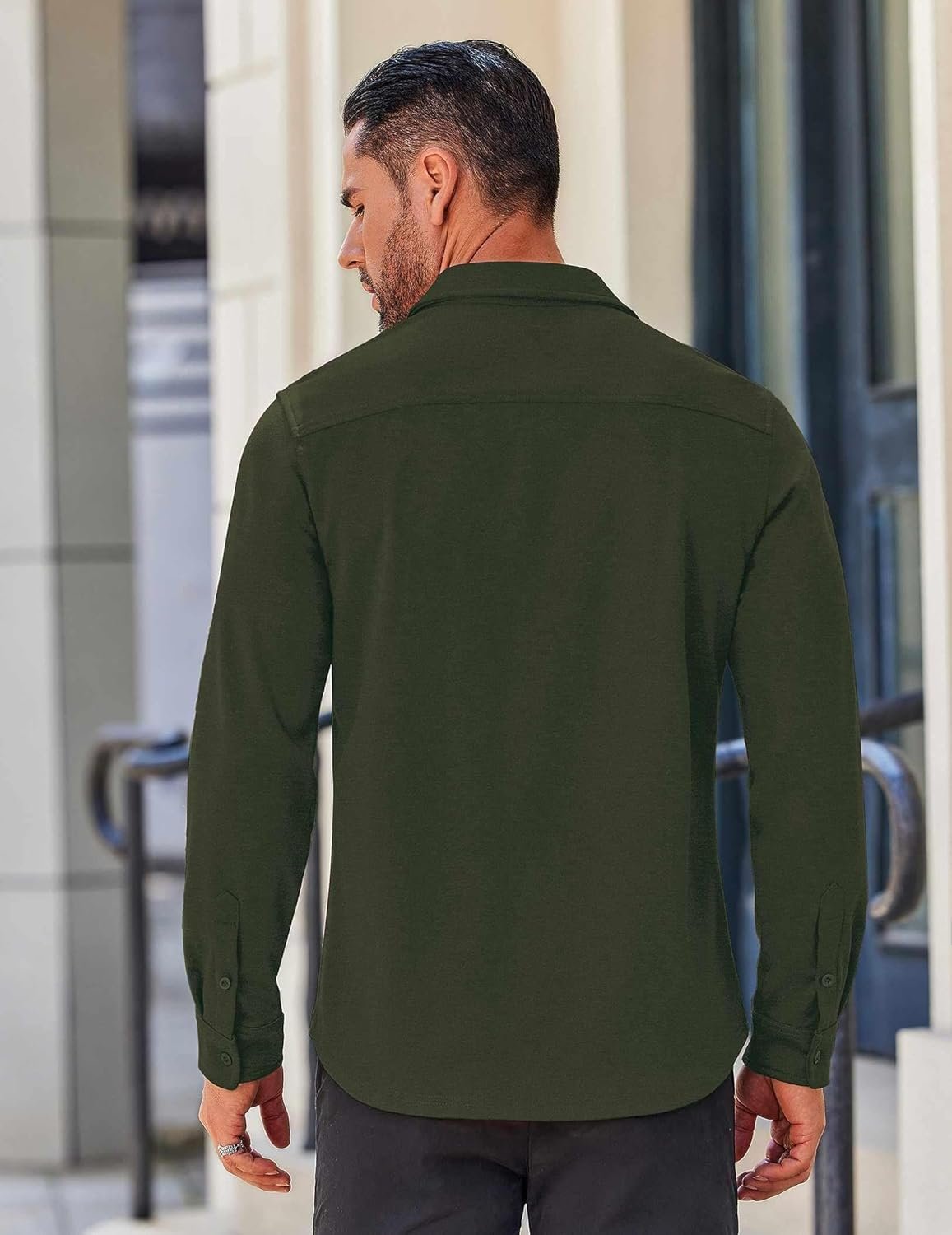 COOFANDY Mens Long Sleeve Wrinkle Free Shirts Casual Button Down Stretch Dress Shirt with Pocket - Image 5