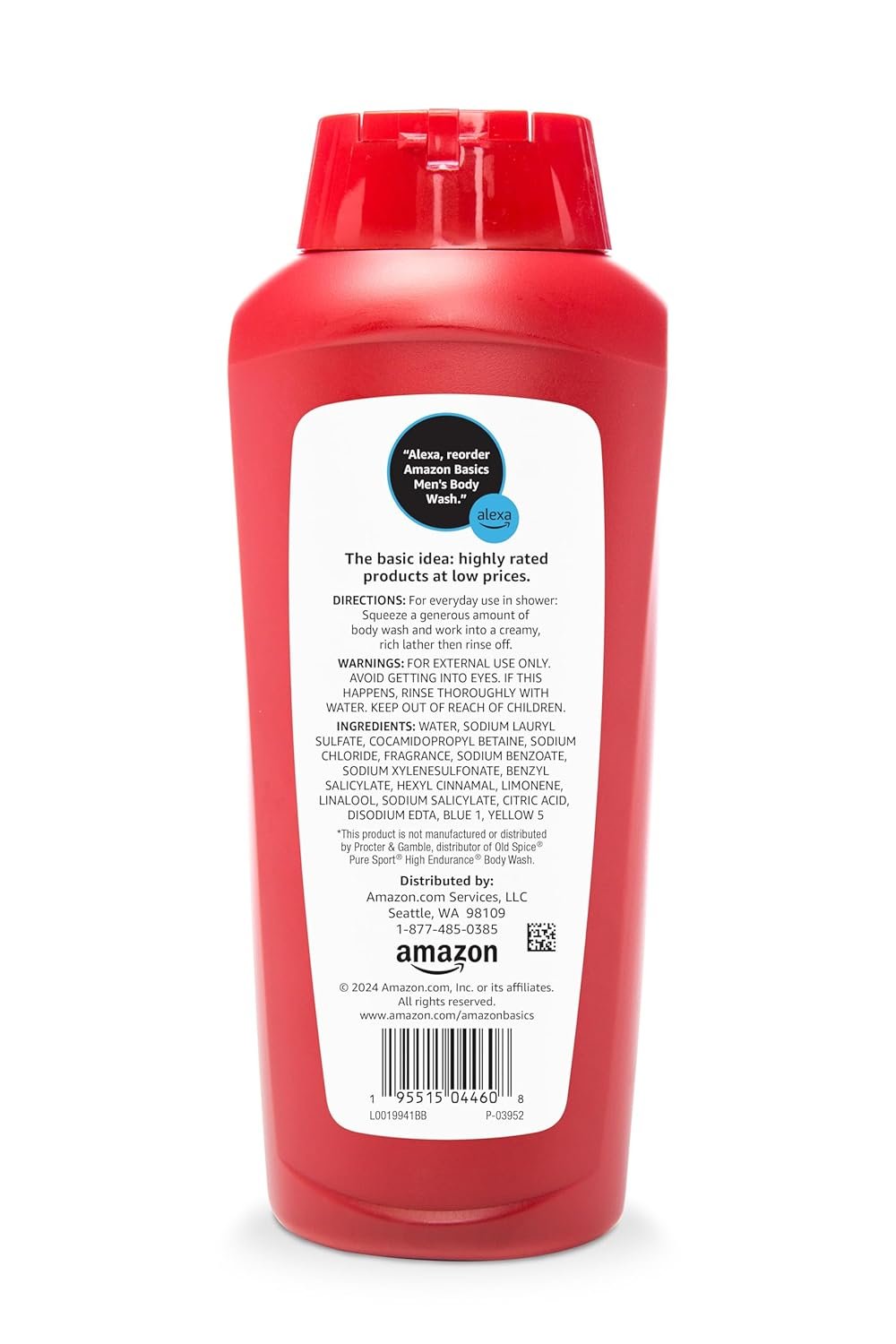Amazon Basics Mens Soap Body Wash, Sport Scent, 18 Fluid Ounce, Pack of 6 - Image 3