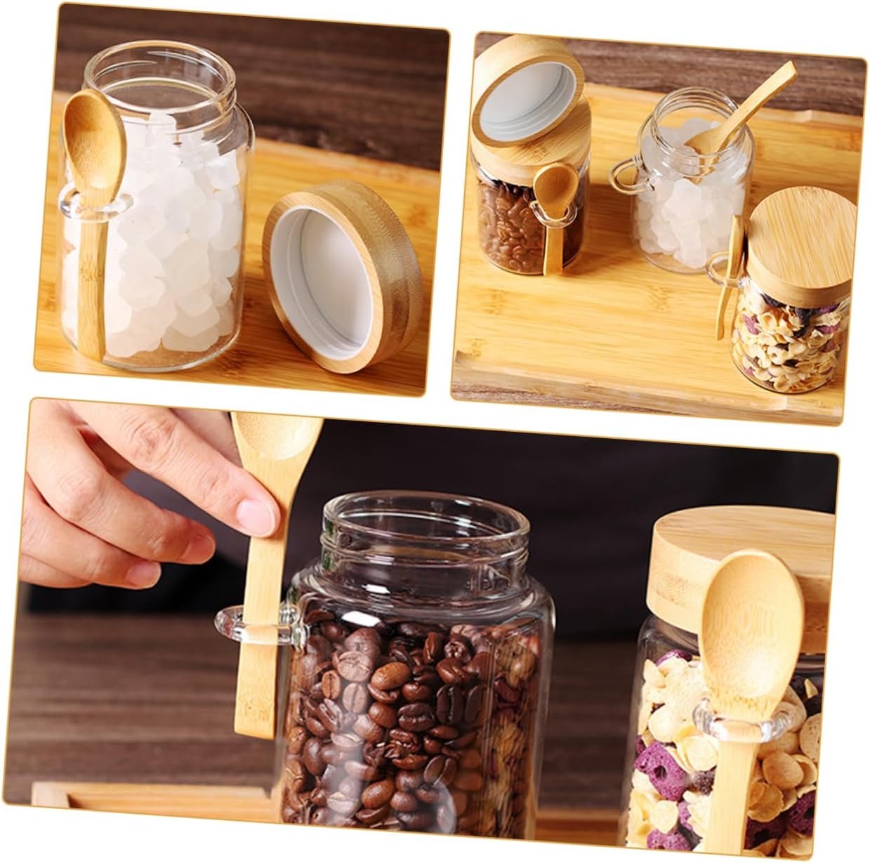 Glass Food Storage Jar with Lid Airtight Container for Beans Oats and Snacks Easy Access Wide Mouth Design for Kitchen and Home Use - Image 9