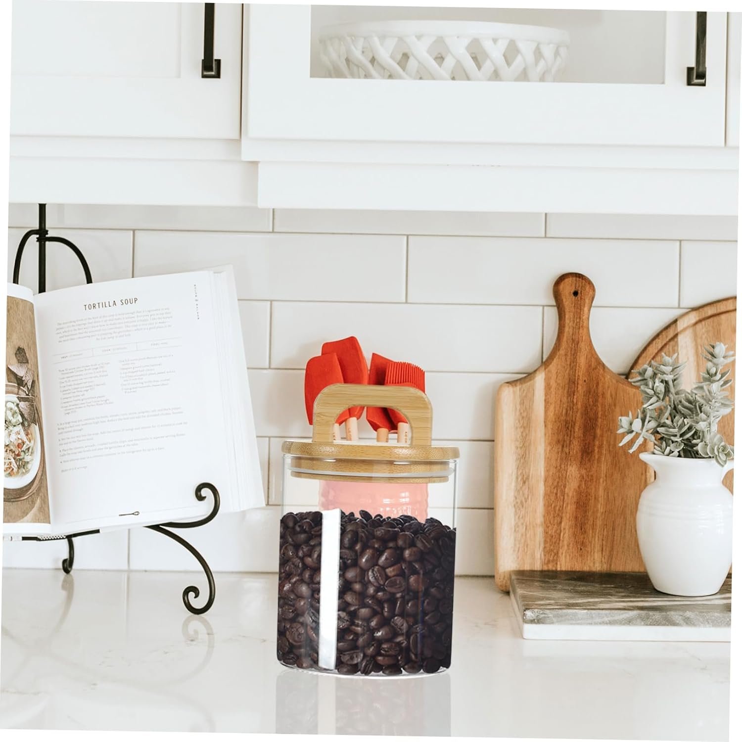 Airtight Glass Storage Jar with Lid Clear Coffee Bean Container Handy Kitchen Canister for Food Storage and Design - Image 3