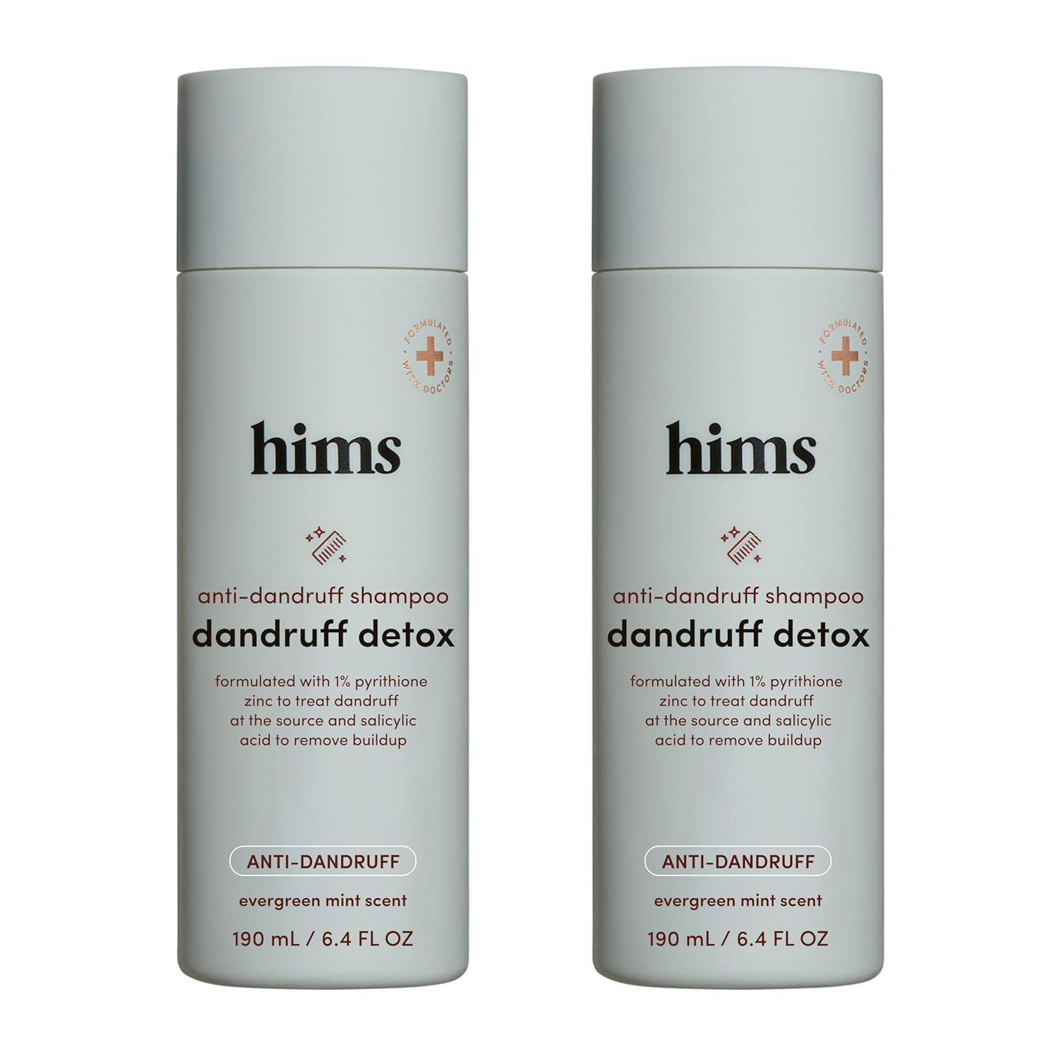 hims Dandruff Detox Anti Dandruff Shampoo, 2 Pack - Anti Dandruff Shampoo for Dry, Itchy Scalp with Pyrithione Zinc 1% and Argan Oil - Paraben Free, Sulfate Free - Evergreen Mint - 2 x 6.4 fl oz - Image 2
